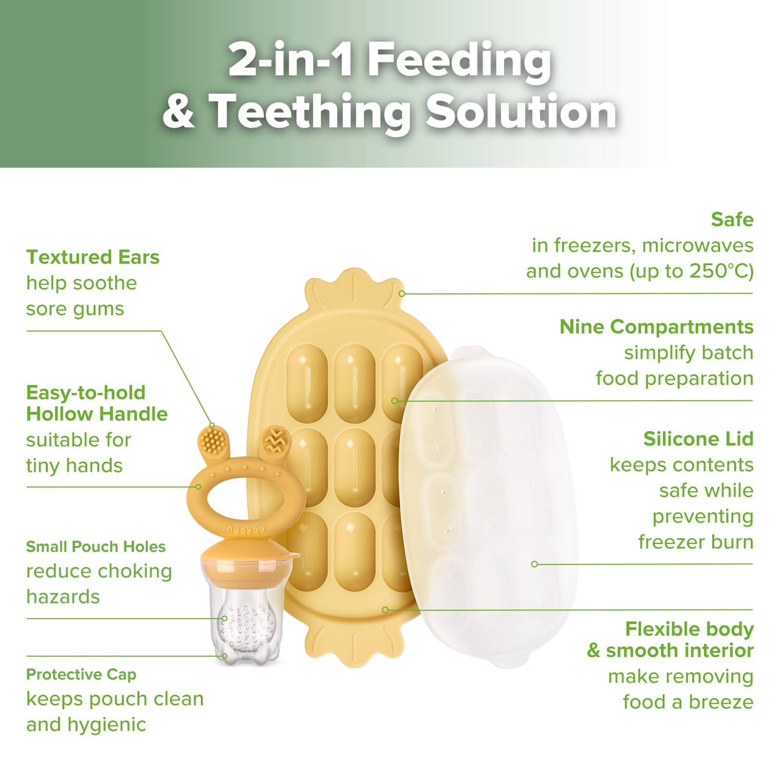 haakaa-baby-fruit-food-feeder-and-silicone-nibble-tray-combo-breastmilk-popsicle image 4