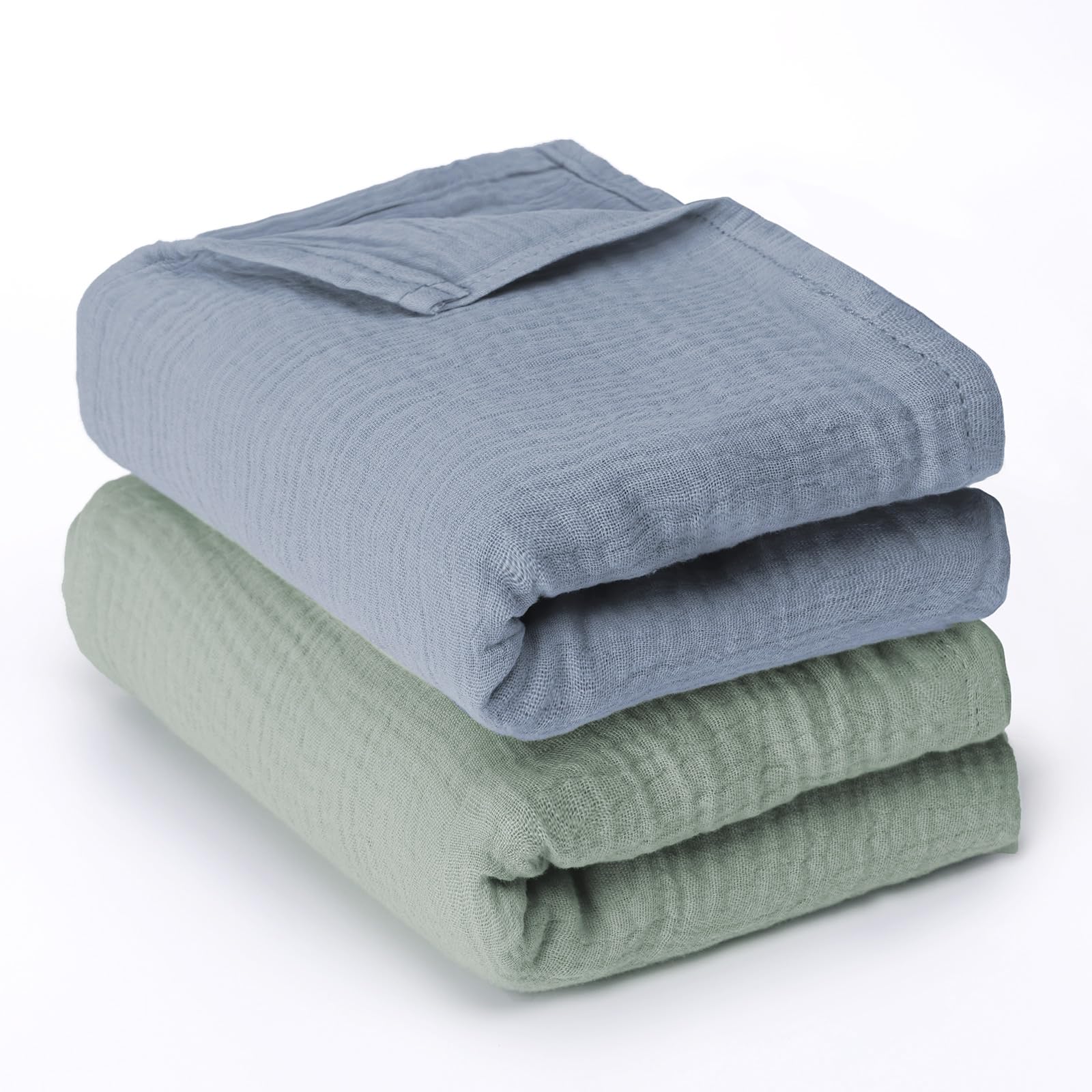 haakaa-muslin-swaddle-blankets-2-pack-100-cotton-double-layer-baby-receiving-bla image 1