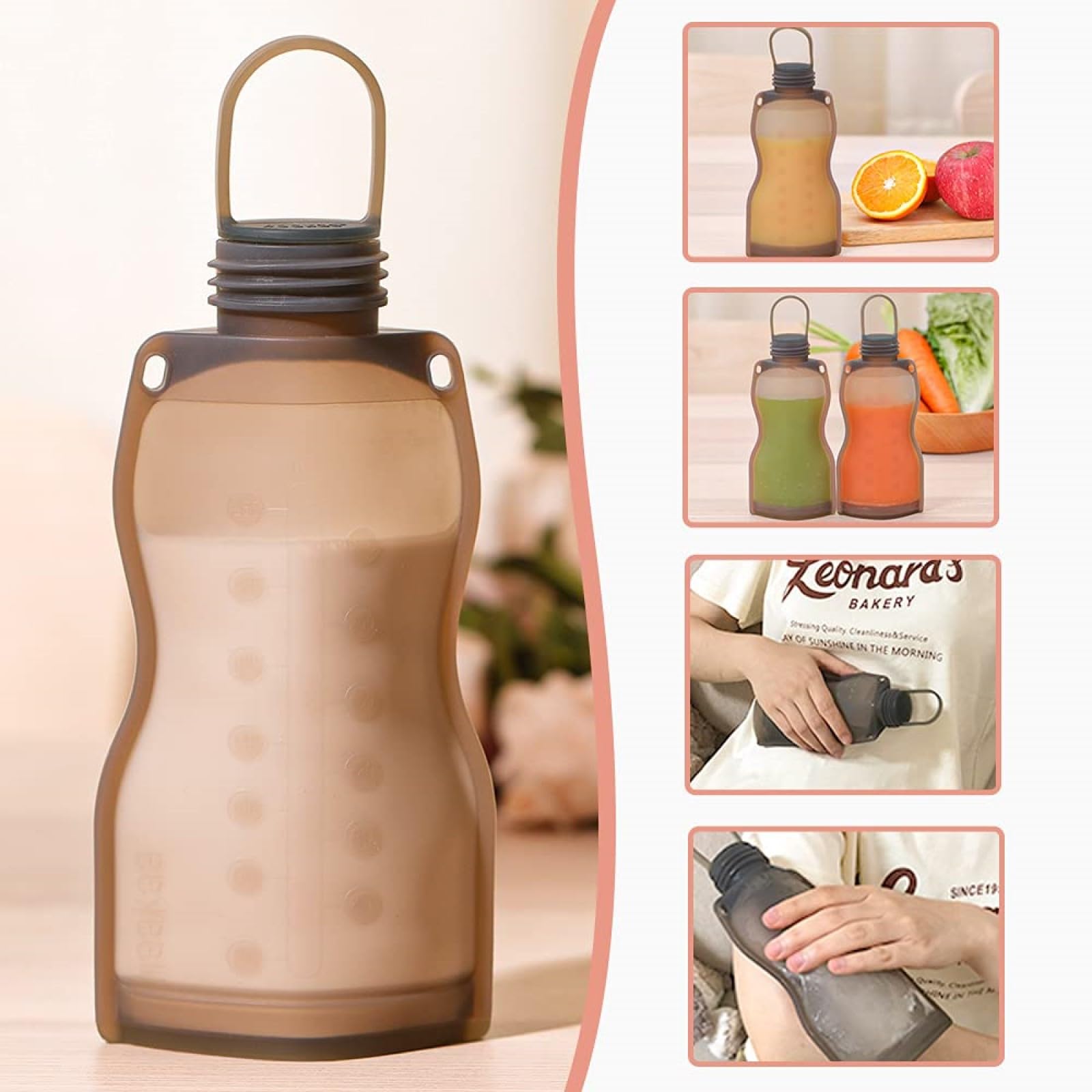 haakaa-silicone-breastmilk-storage-bags-combo-9oz-5-4-4oz-5-reusable-leak-proof image 4