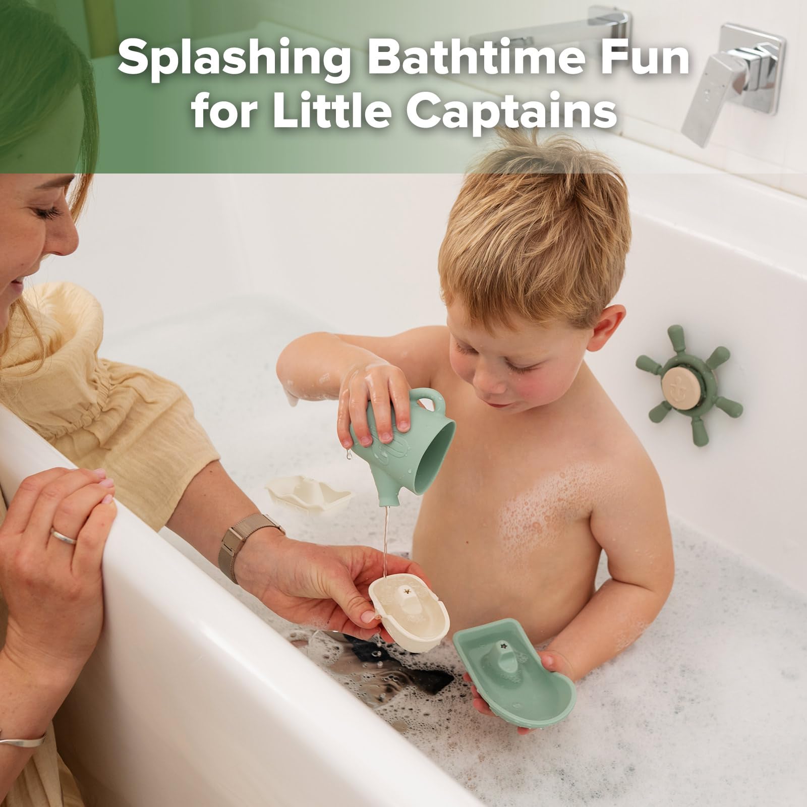 haakaa-nautical-silicone-baby-bath-toys-set-mold-free-stacking-boats-spinner-pou image 2