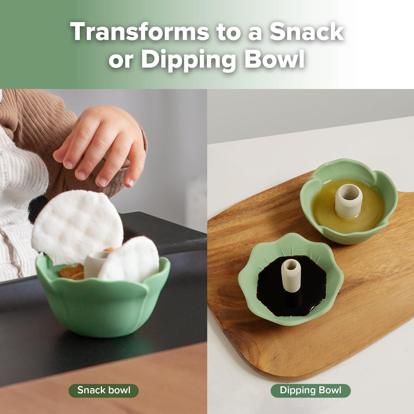haakaa-silicone-flower-funnel-set-2-piece-kitchen-funnel-with-snack-bowl-design- image 3