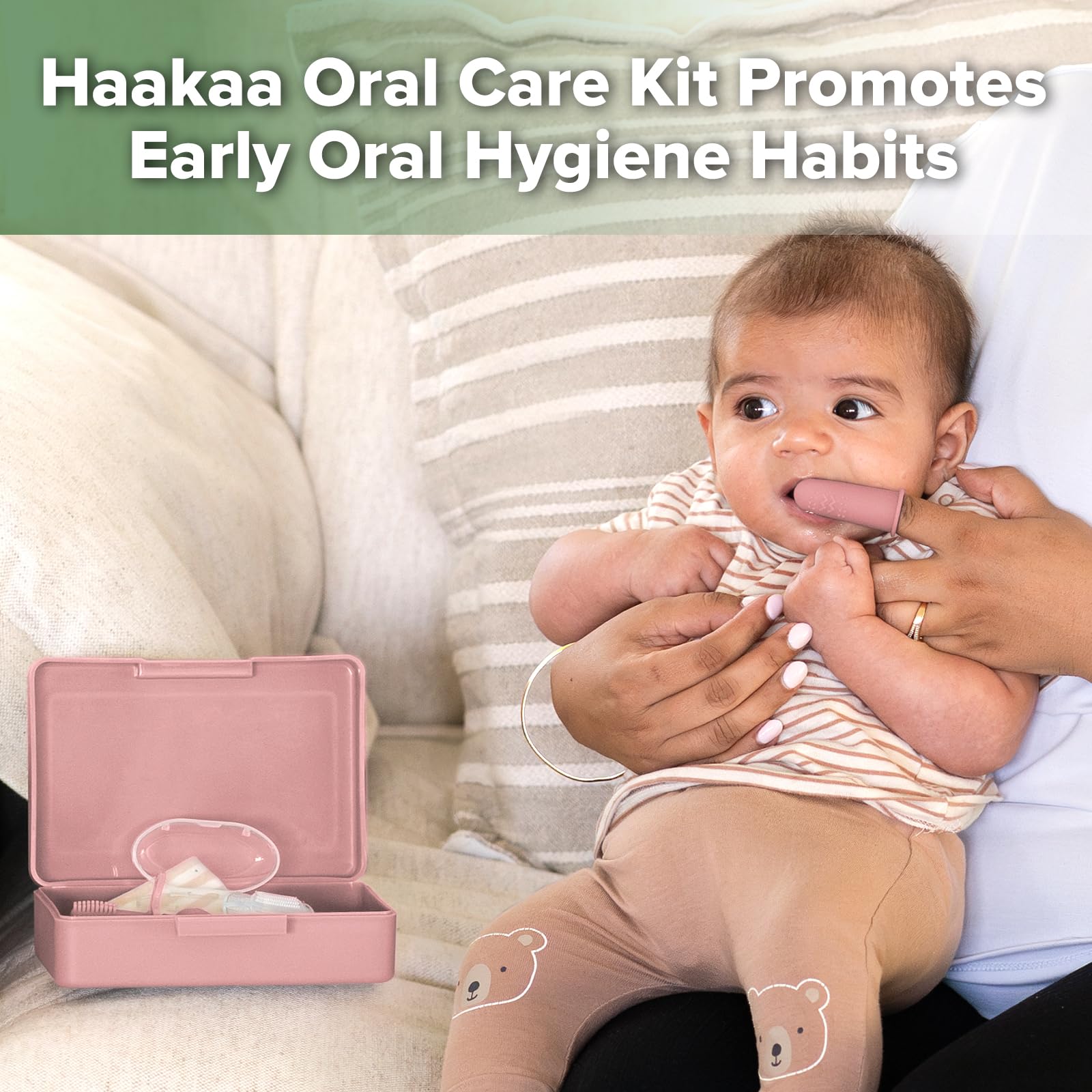 haakaa-training-toothbrush-set-3-stage-silicone-toothbrush-kit-for-baby-infant-t image 2