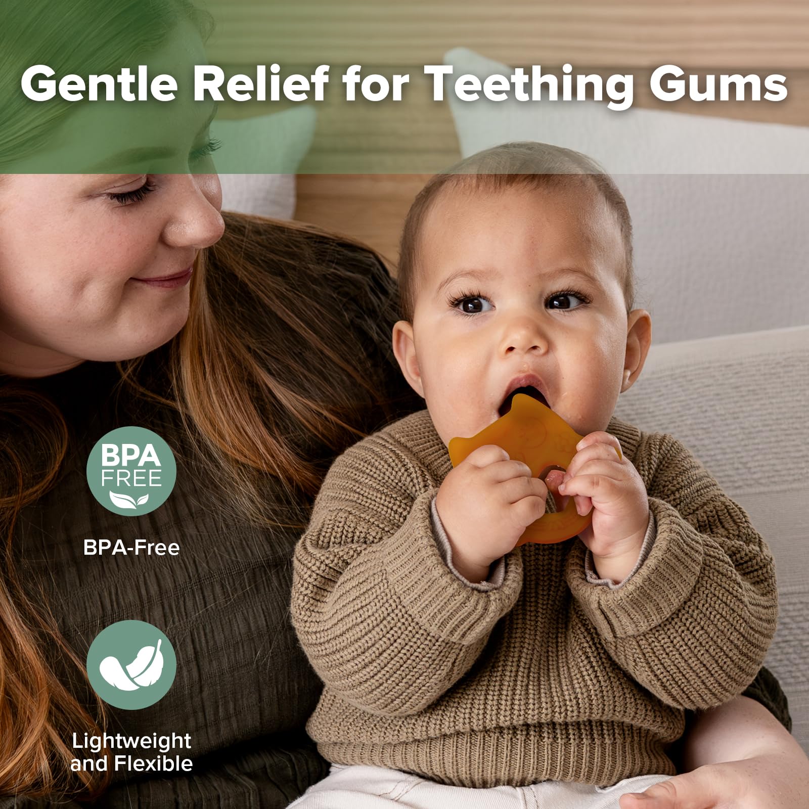 haakaa-silicone-owl-teether-food-grade-smiling-teething-toy-for-infants-bpa-free image 2