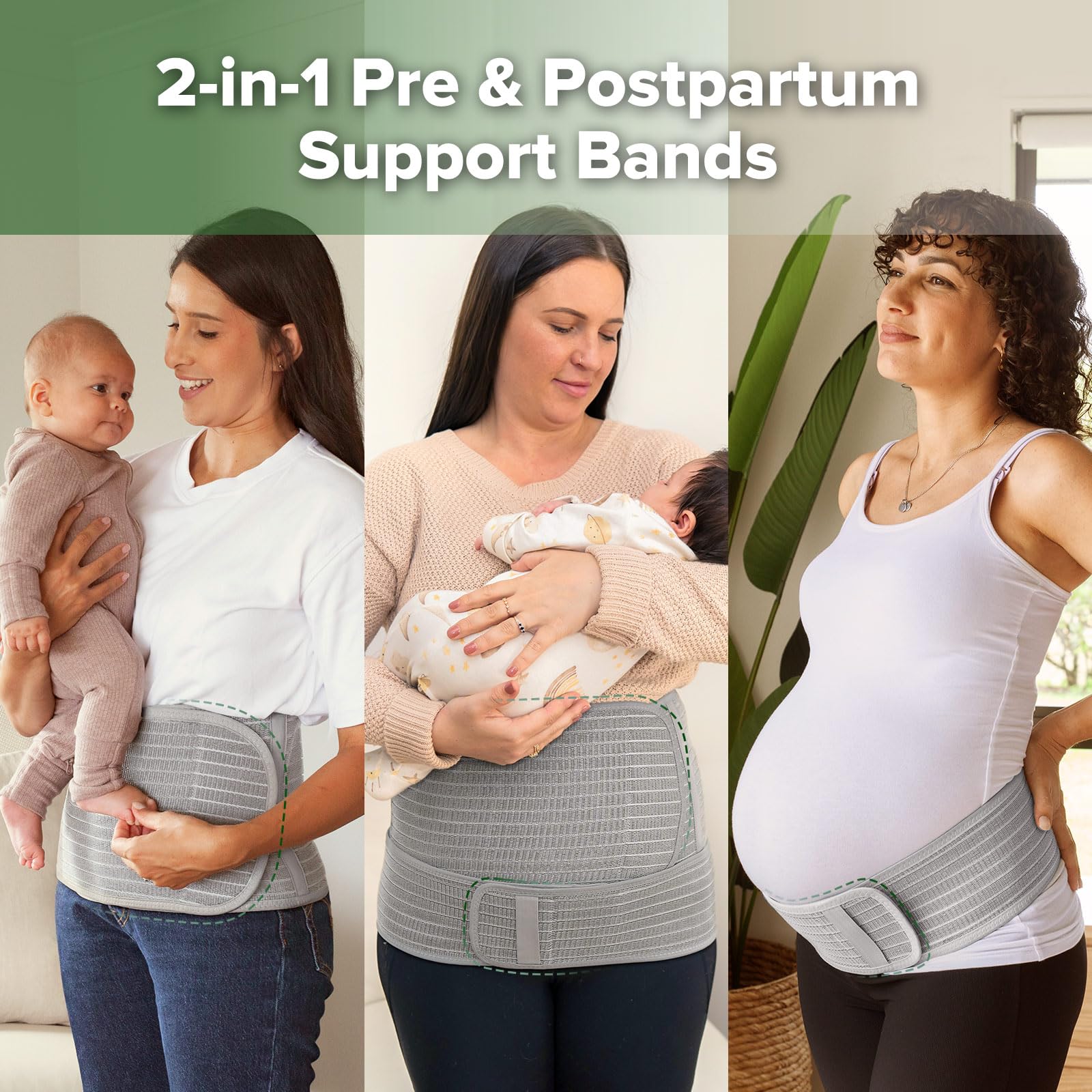 haakaa-pregnancy-postpartum-belly-band-2-in-1-support-wrap-natural-latex-one-siz image 2