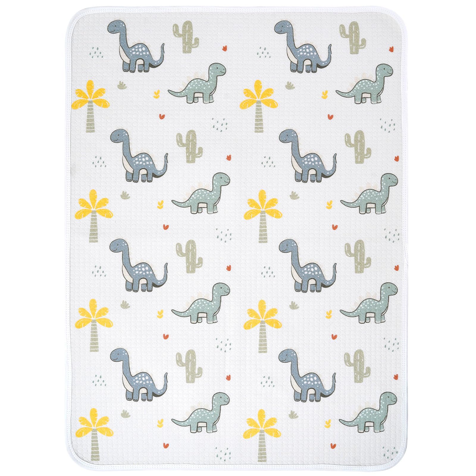 haakaa-waterproof-changing-pad-liner-100-cotton-soft-breathable-19-5-x-27-5-dino image 1