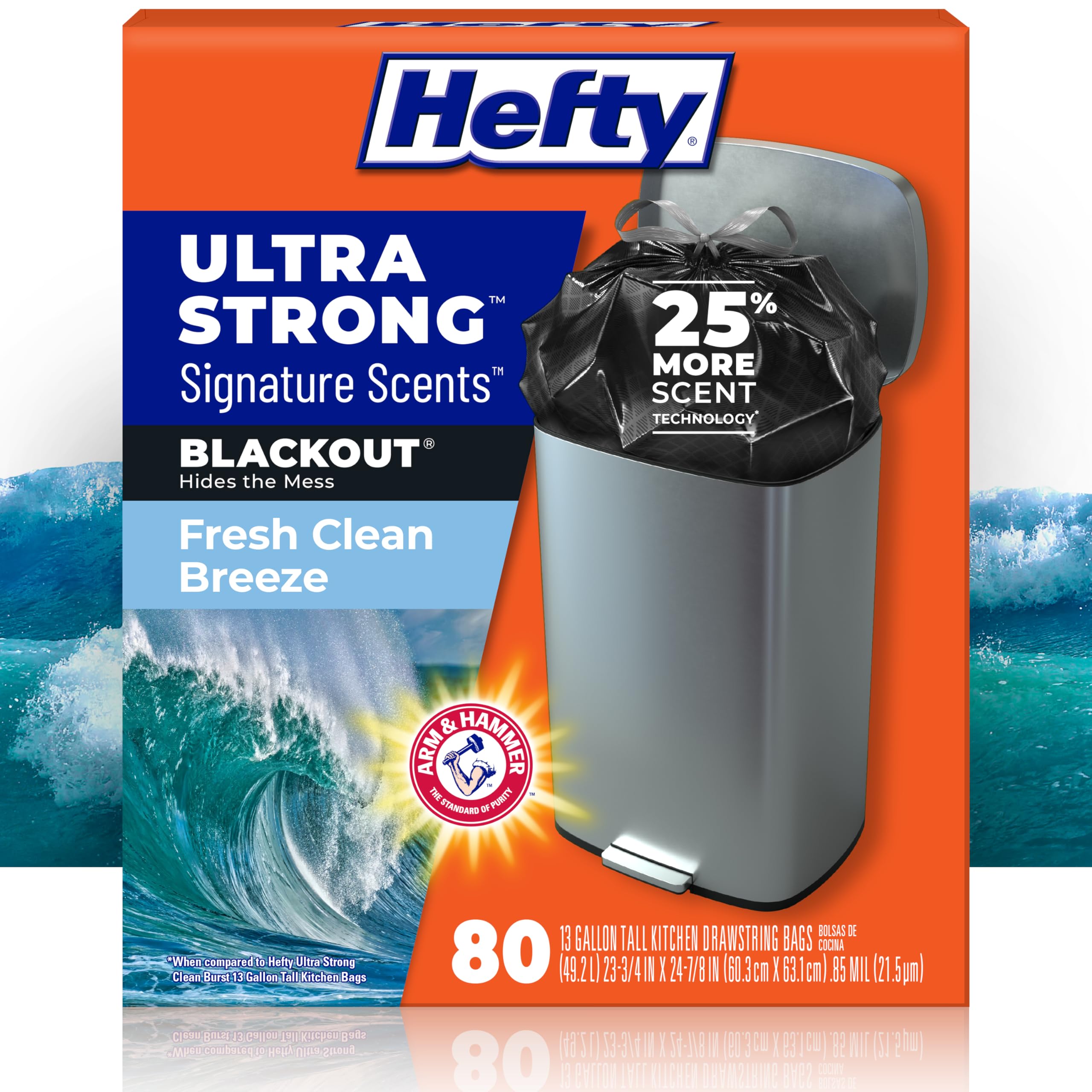 hefty-ultra-strong-signature-scents-13-gallon-scented-kitchen-trash-bags-fresh-c image 1