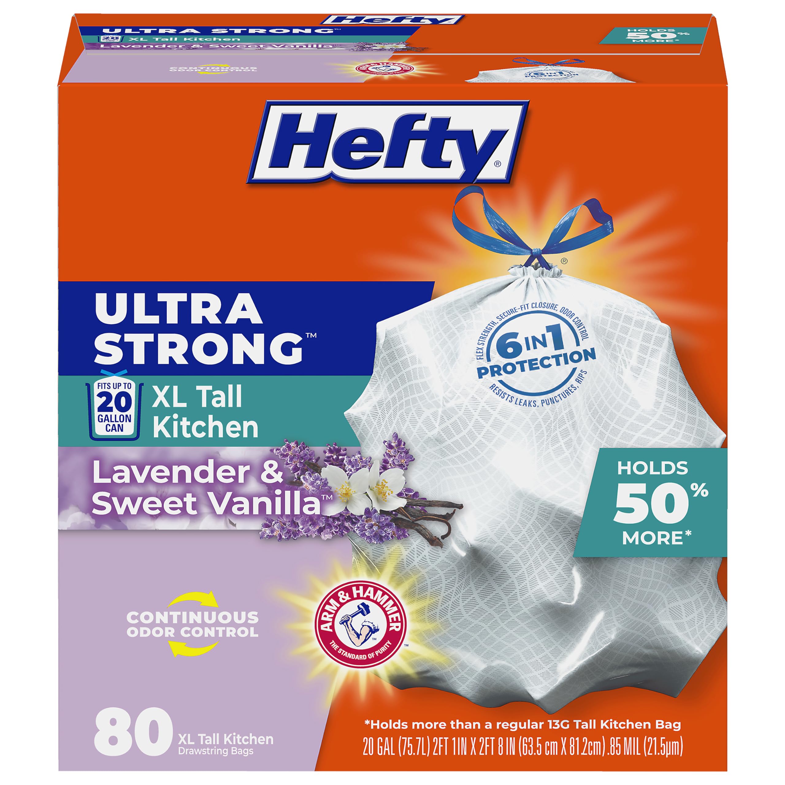 hefty-ultra-strong-20-gallon-trash-bags-xl-tall-drawstring-odor-control-lavender image 1