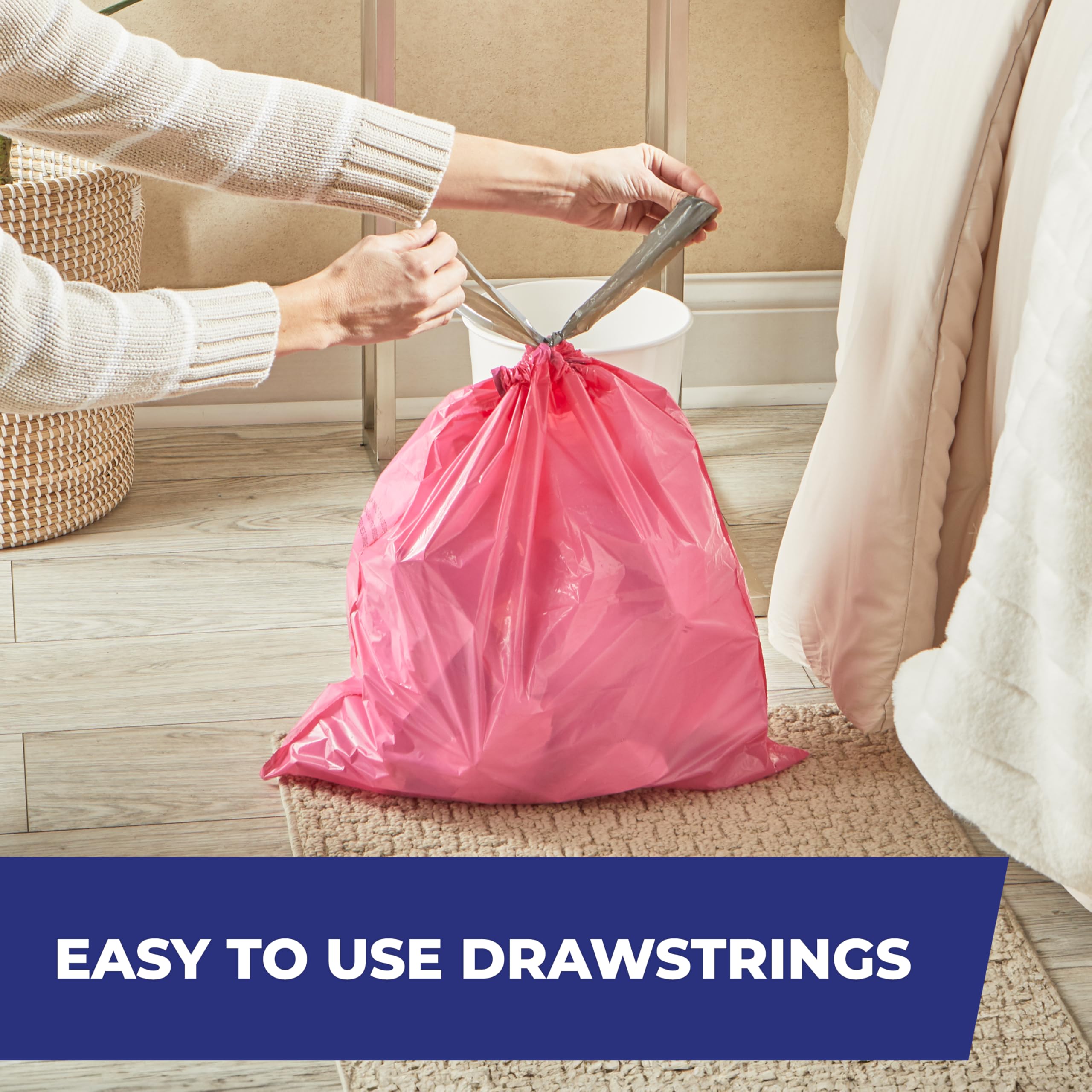 hefty-4-gallon-small-trash-bags-pink-fabuloso-watermelon-scent-20-count-drawstri image 2