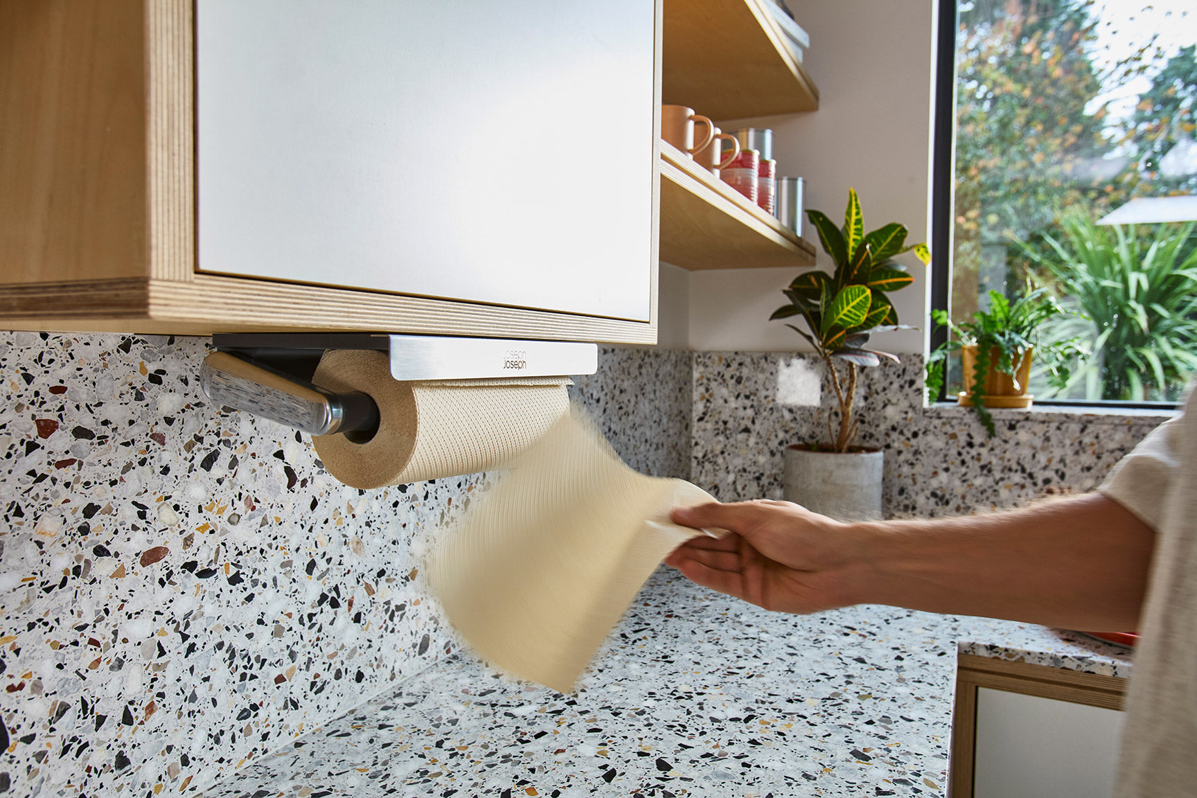 joseph-joseph-rollgrip-under-shelf-stainless-steel-kitchen-roll-holder image 5