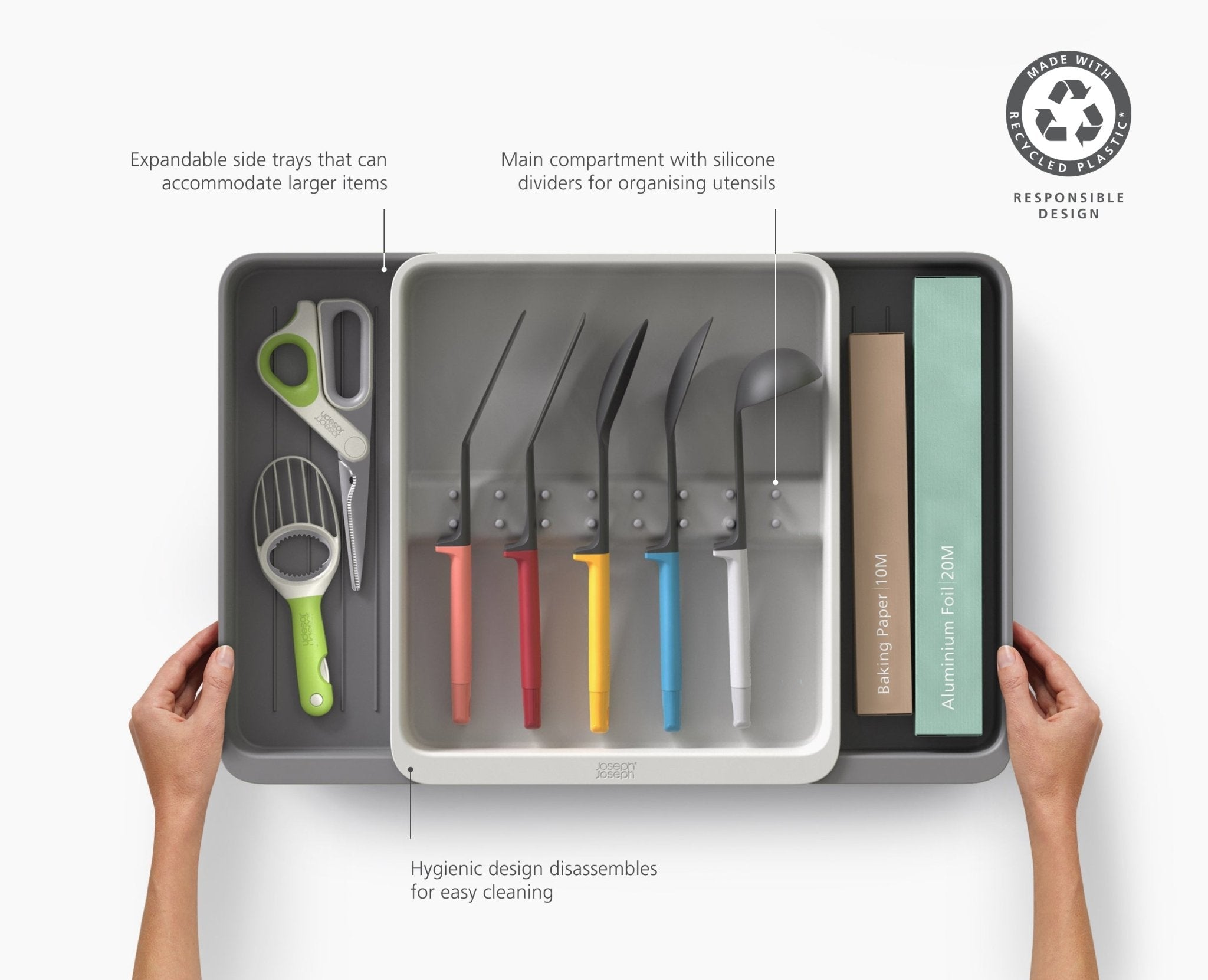 joseph-joseph-drawerstore-expanding-utensil-gadget-organizer-recycled-plastic image 6