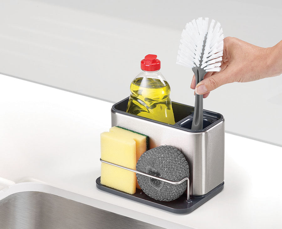 joseph-joseph-surface-stainless-steel-large-sink-tidy-organizer-with-brush-bottl image 2