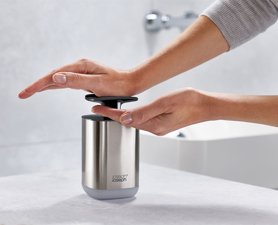 joseph-joseph-presto-steel-grey-hygienic-soap-dispenser-350ml image 2