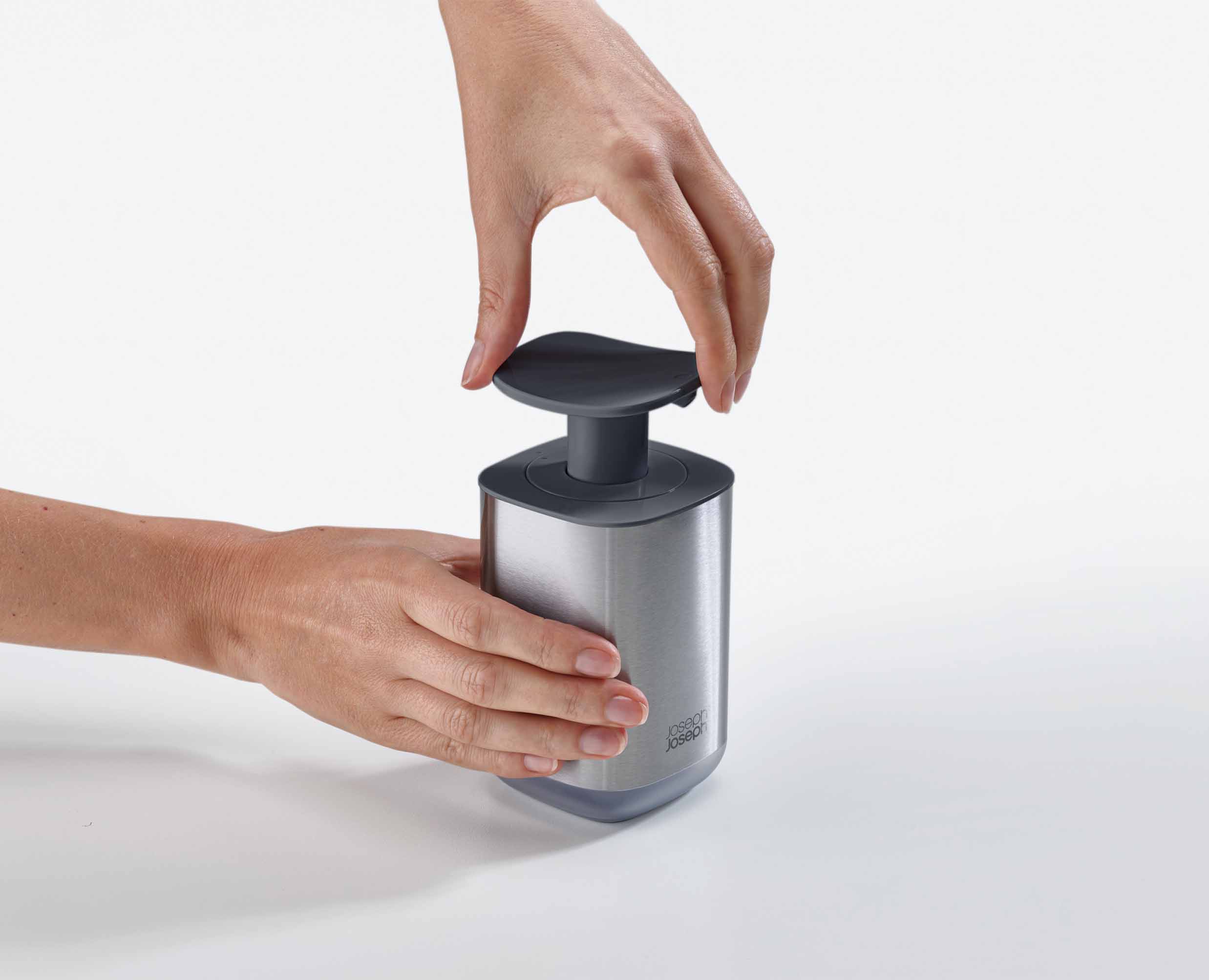 joseph-joseph-presto-steel-grey-hygienic-soap-dispenser-350ml image 4