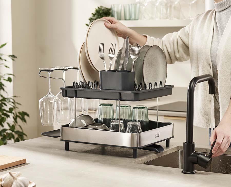 joseph-joseph-excel-stainless-steel-2-tier-dish-rack image 2