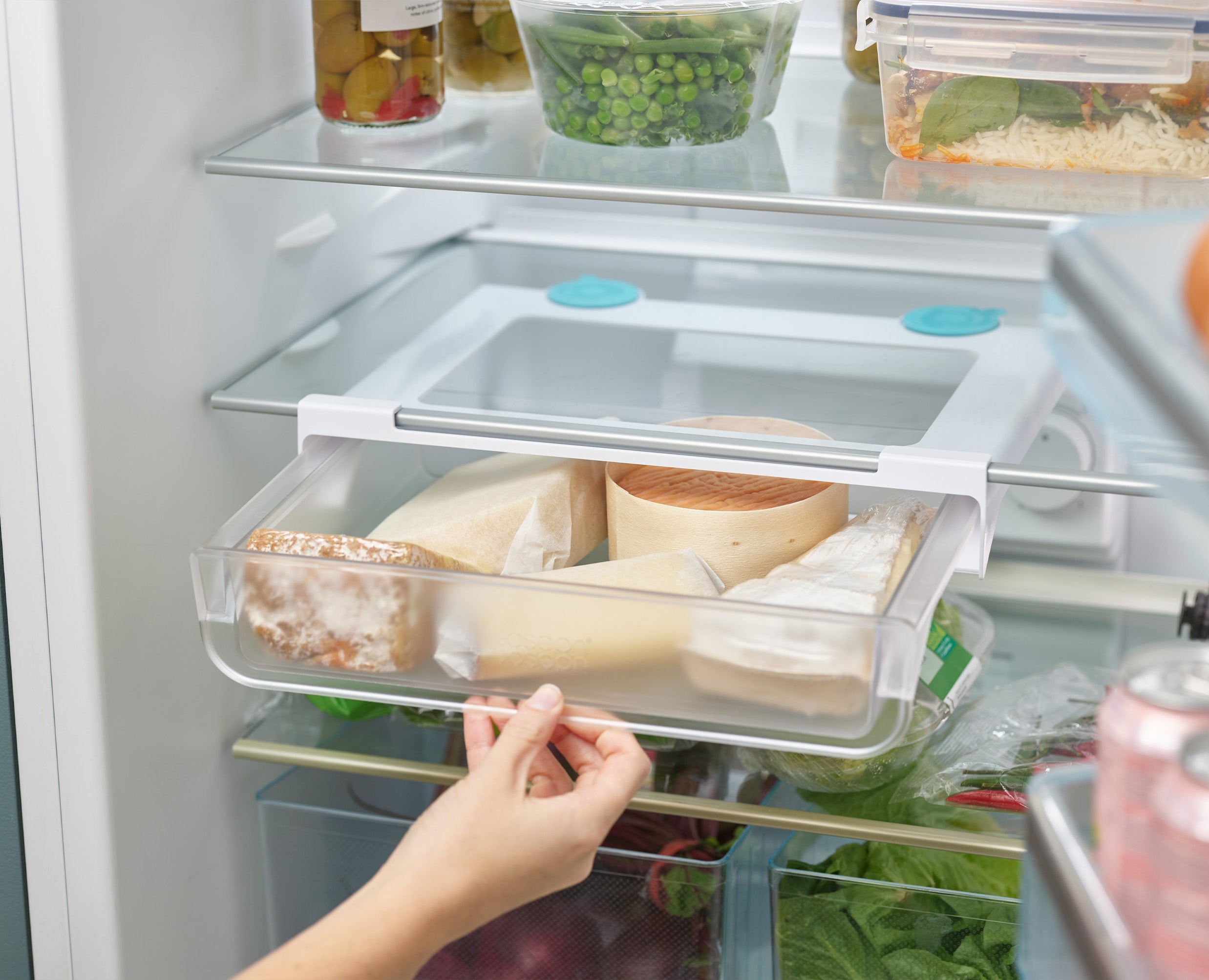 joseph-joseph-fridgestore-2-piece-clear-under-shelf-drawer-storage-bin-set image 5
