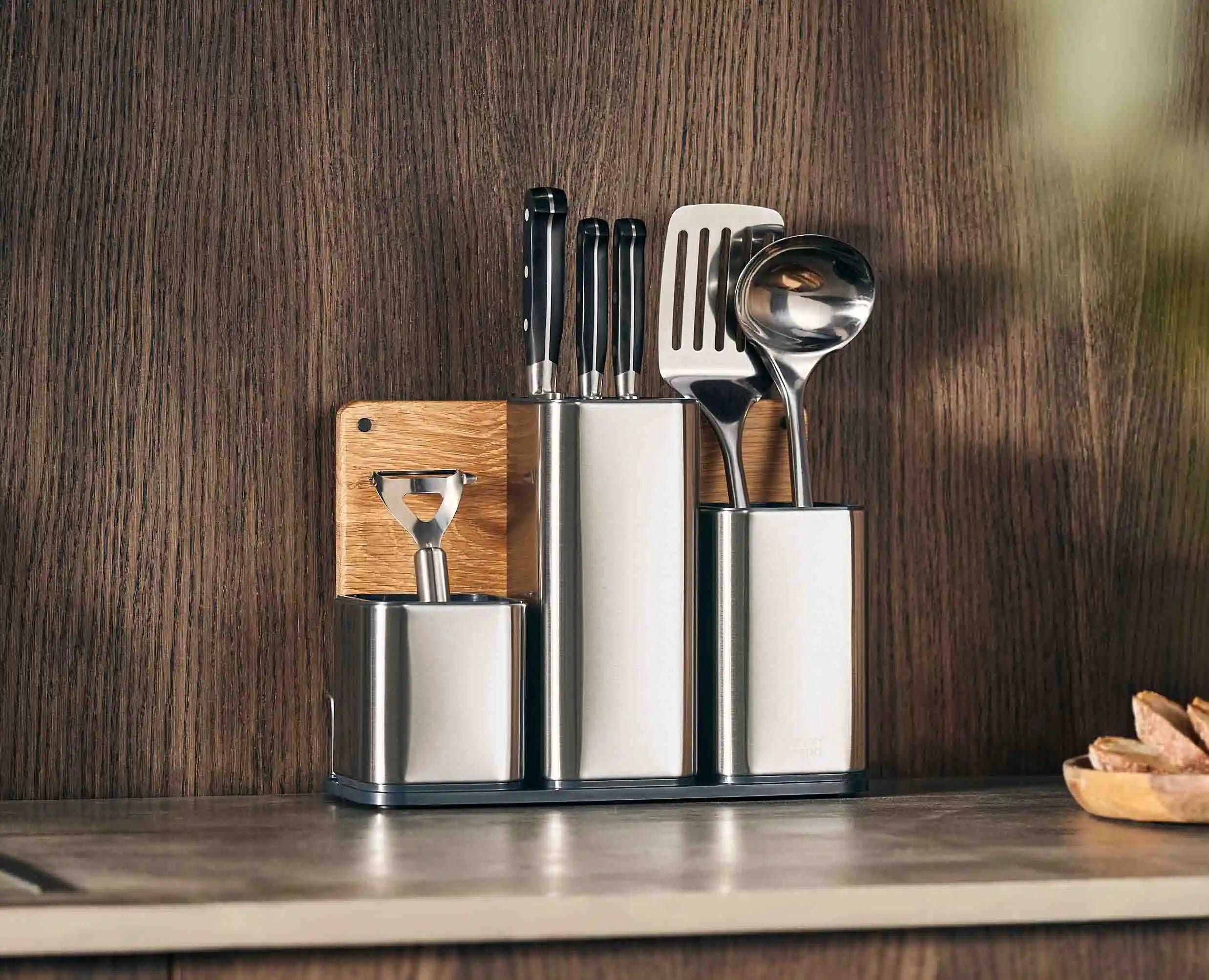 joseph-joseph-counterstore-stainless-steel-worktop-organiser-with-chopping-board image 3