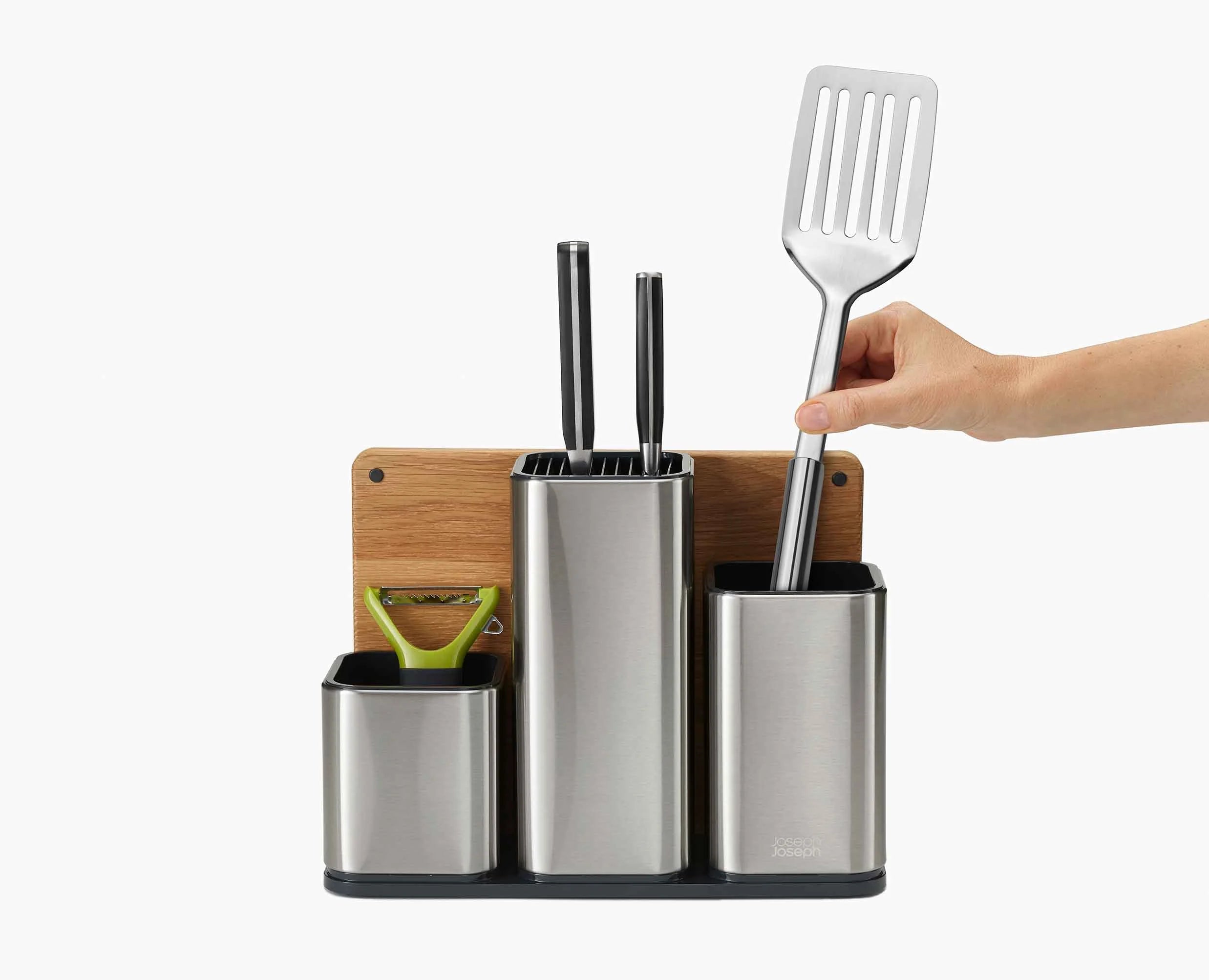joseph-joseph-counterstore-stainless-steel-worktop-organiser-with-chopping-board image 4