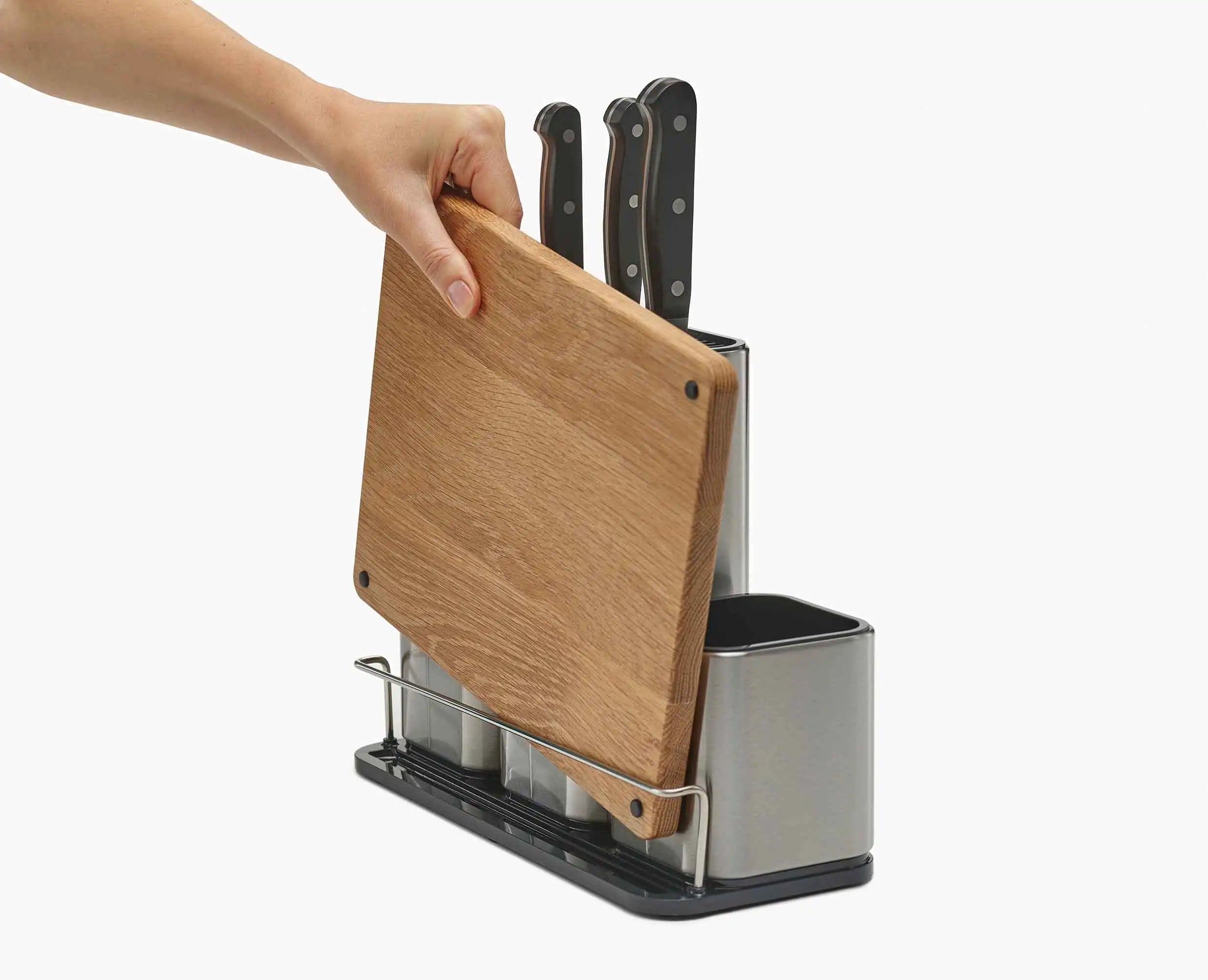 joseph-joseph-counterstore-stainless-steel-worktop-organiser-with-chopping-board image 7