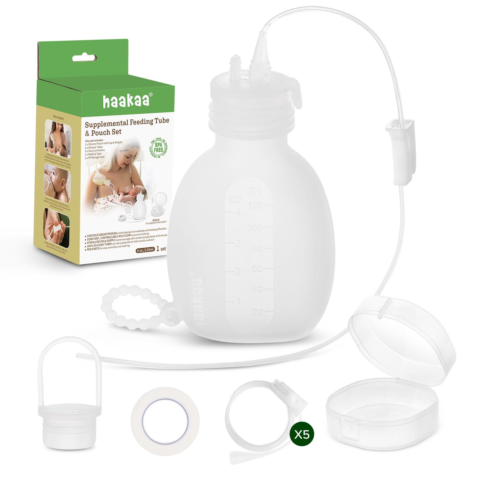 haakaa-supplemental-feeding-tube-pouch-set image 1
