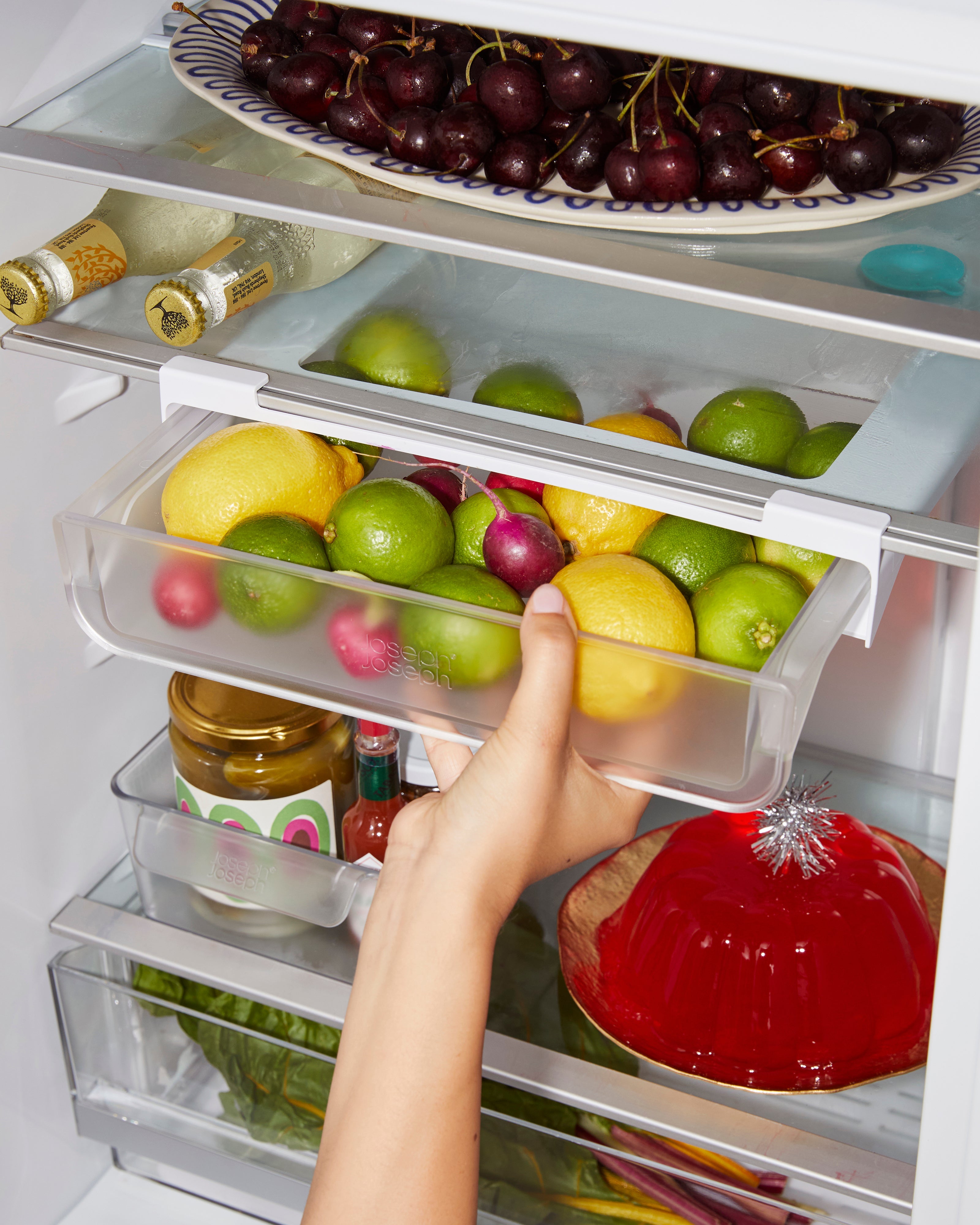 joseph-joseph-fridgestore-2-piece-clear-under-shelf-drawer-storage-bin-set image 2