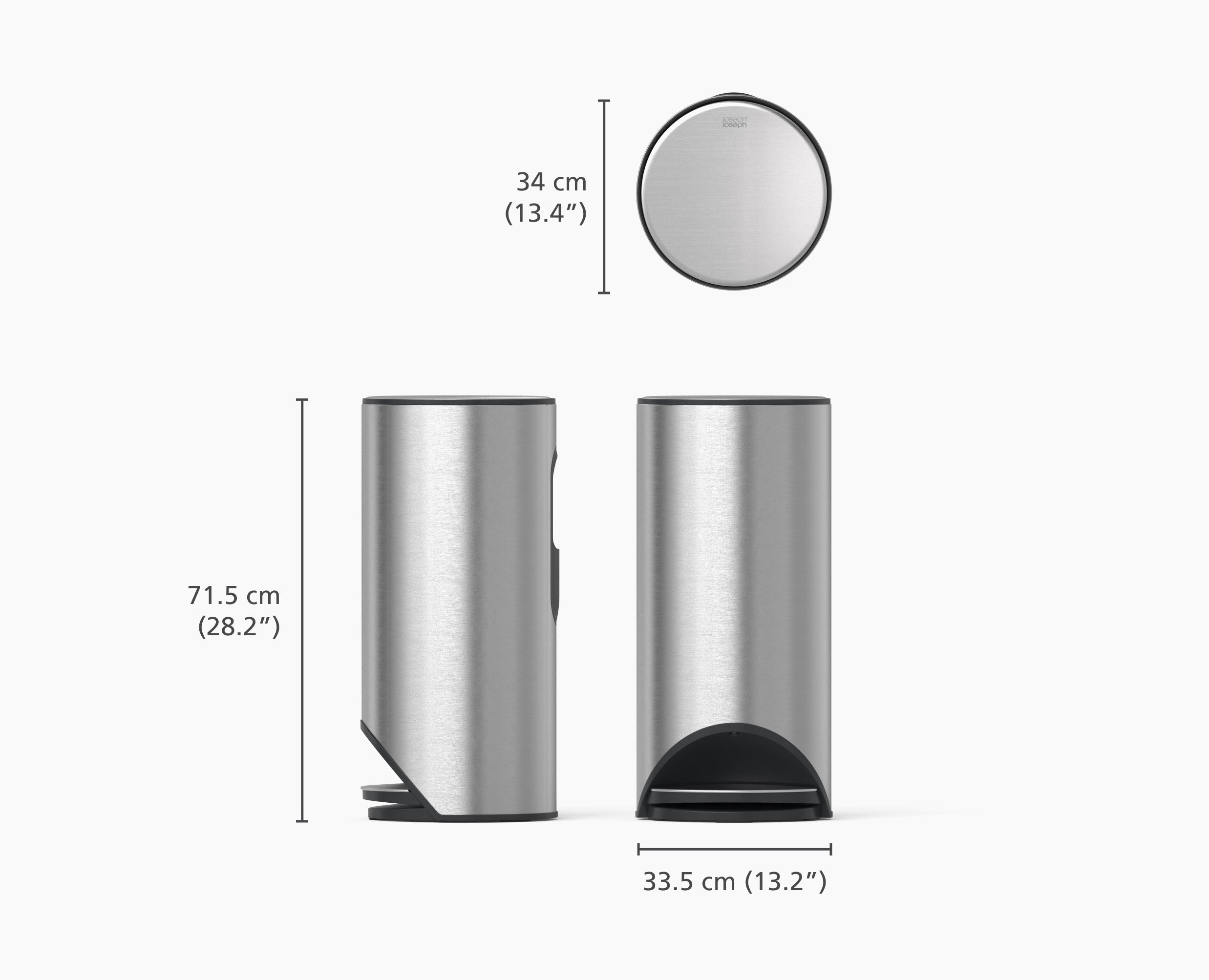 joseph-joseph-arc-30l-easy-push-stainless-steel-pedal-bin image 5