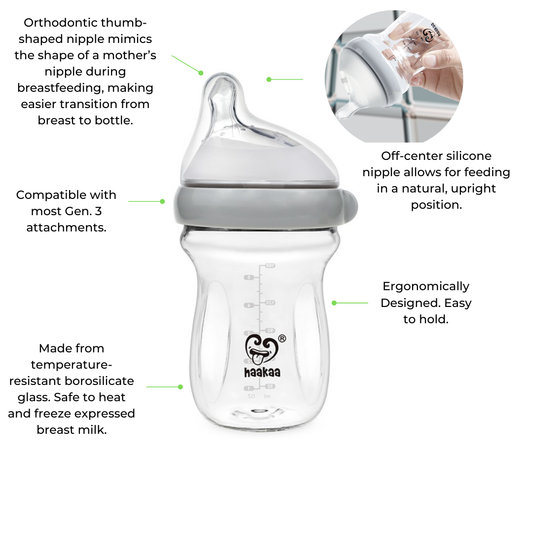 haakaa-generation-3-glass-baby-bottle-3-oz-90-ml-pack-of-2 image 3