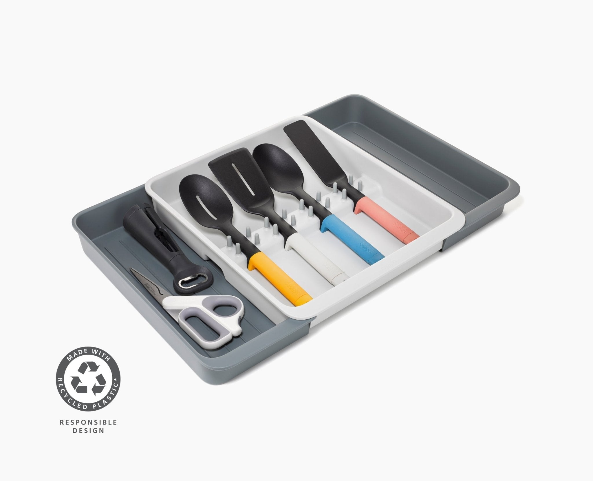 joseph-joseph-drawerstore-expanding-utensil-gadget-organizer-recycled-plastic image 1