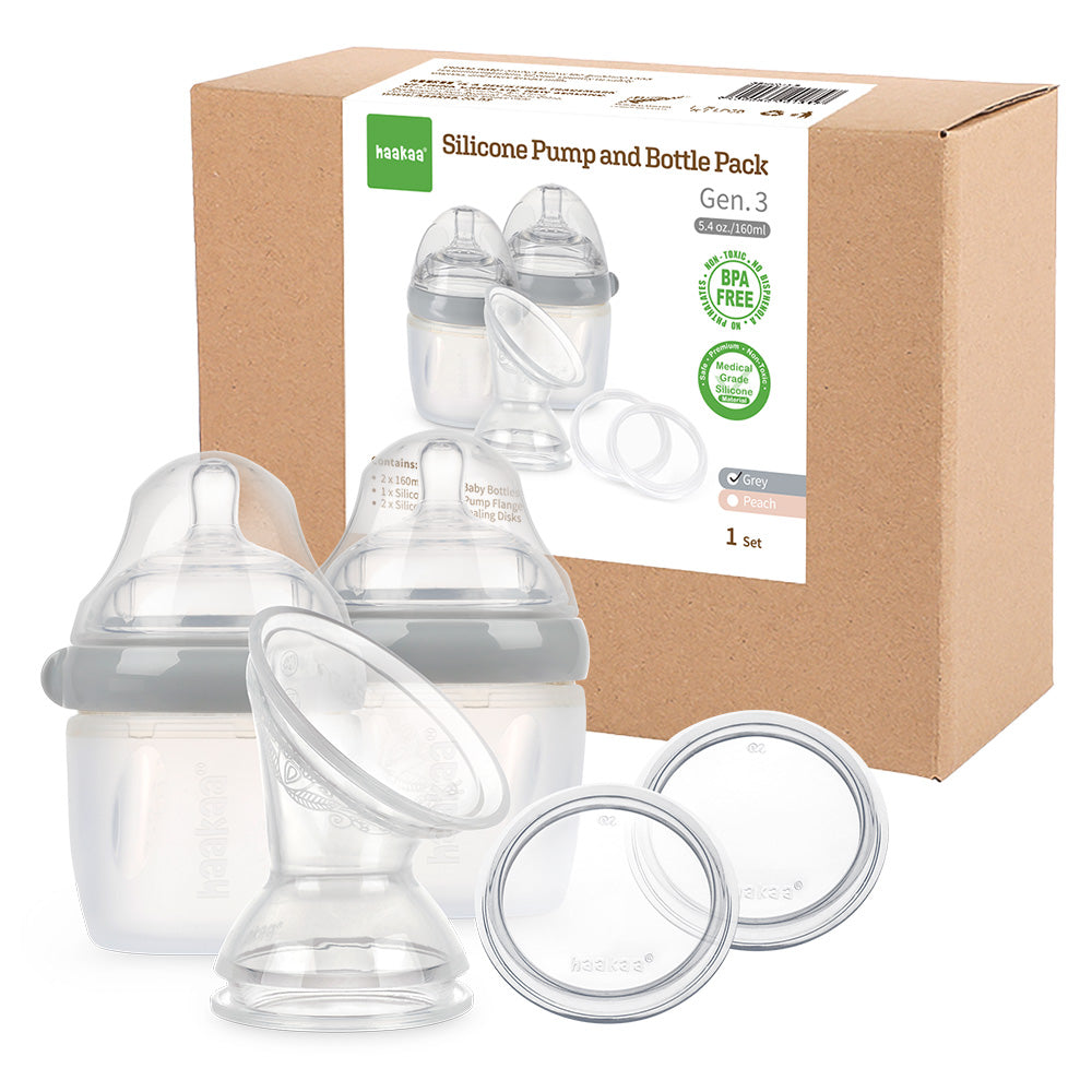 haakaa-gen-3-silicone-breast-pump-and-bottle-pack-160-ml-6-oz image 3