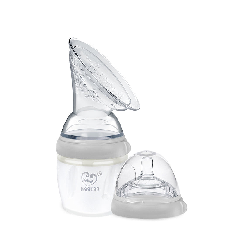 haakaa-gen-3-silicone-breast-pump-and-bottle-set-160-ml-6-oz-pack-of-2 image 1