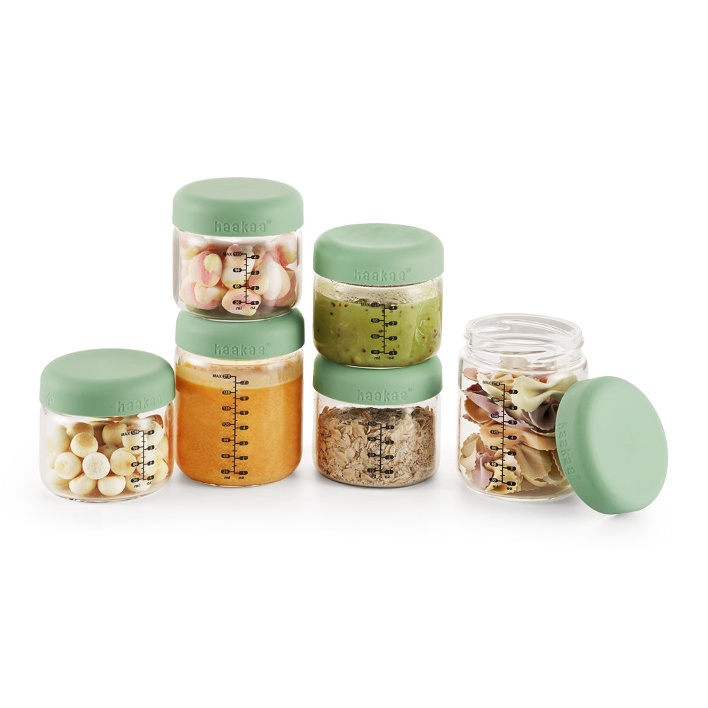 haakaa-sealed-glass-storage-jar-set-4-x-4oz-2-x-7oz-with-silicone-lids image 2