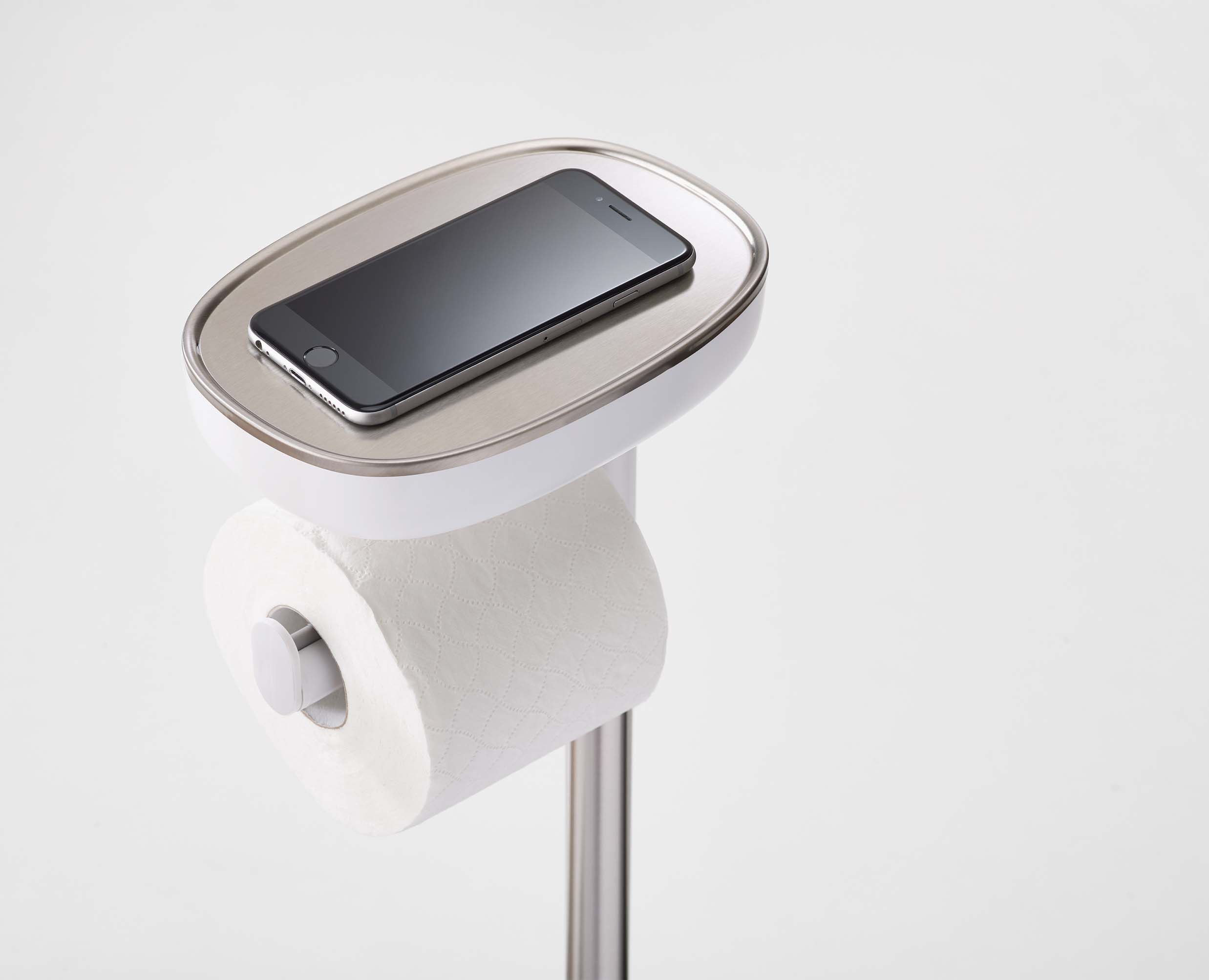 joseph-joseph-easystore-plus-stainless-steel-toilet-roll-holder-with-toilet-brus image 5