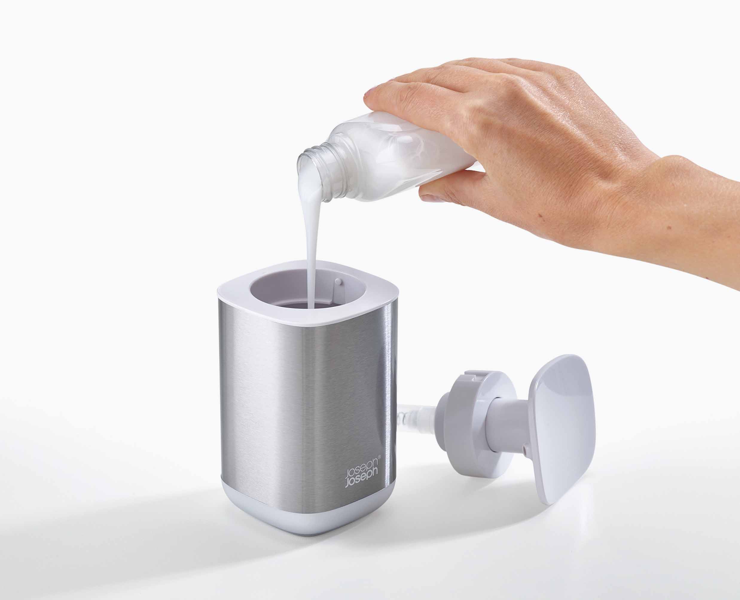joseph-joseph-presto-stainless-steel-hygienic-soap-dispenser-350ml image 5
