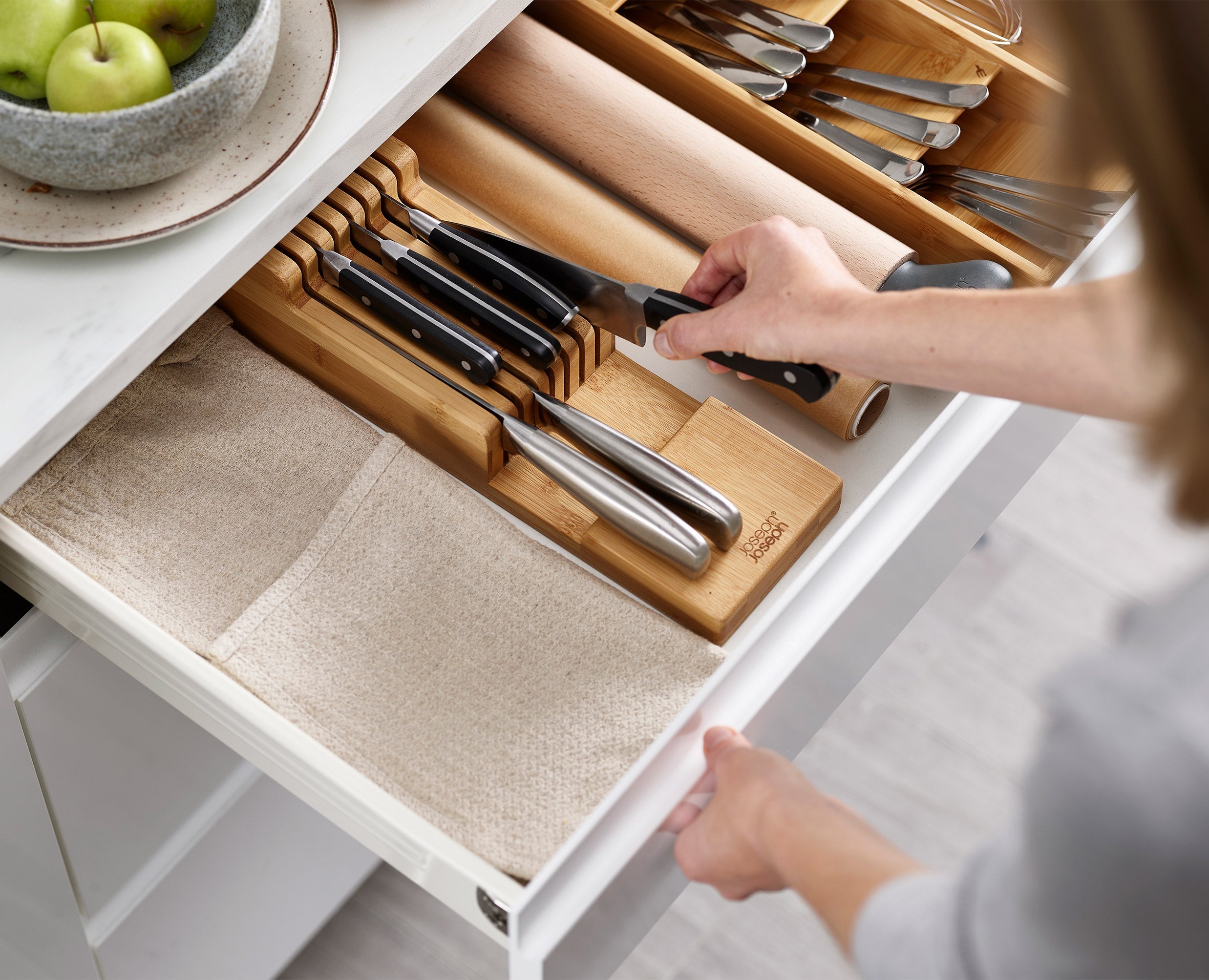 joseph-joseph-drawerstore-2-piece-bamboo-cutlery-knife-organiser-set image 2