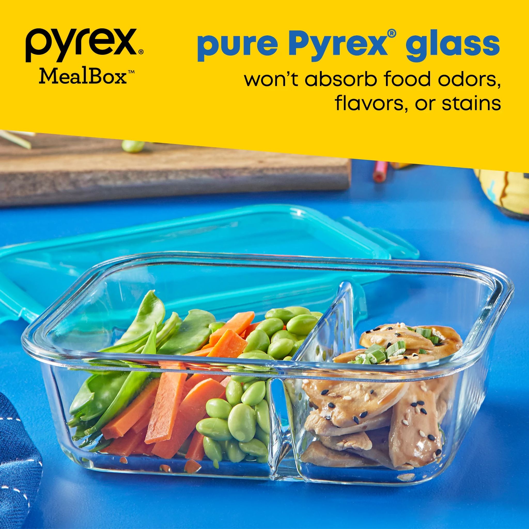 pyrex-mealbox-2-3-cup-divided-glass-food-storage-container-with-turquoise-lid image 6