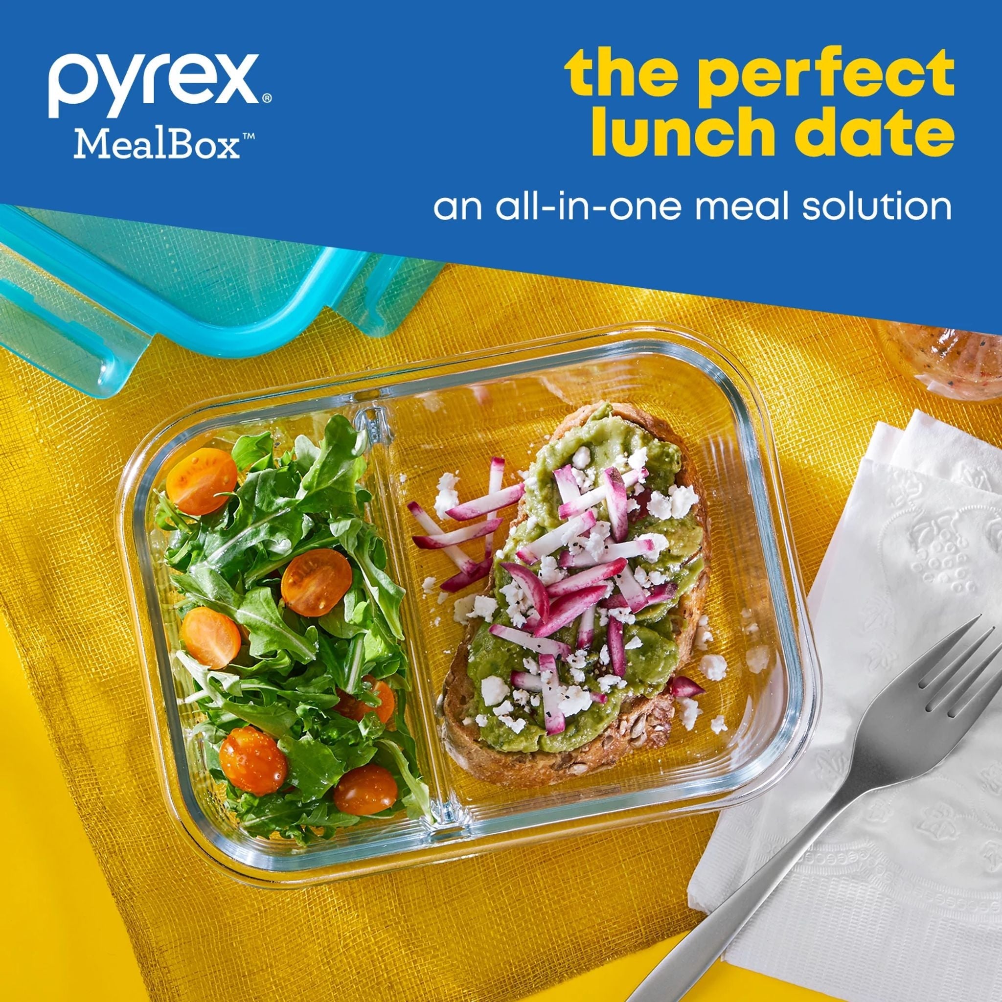 pyrex-mealbox-2-3-cup-divided-glass-food-storage-container-with-turquoise-lid image 4