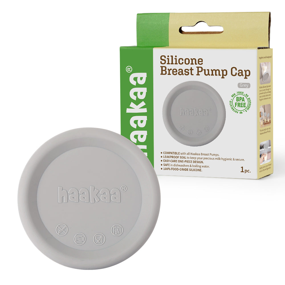 haakaa-silicone-breast-pump-lid-grey image 5