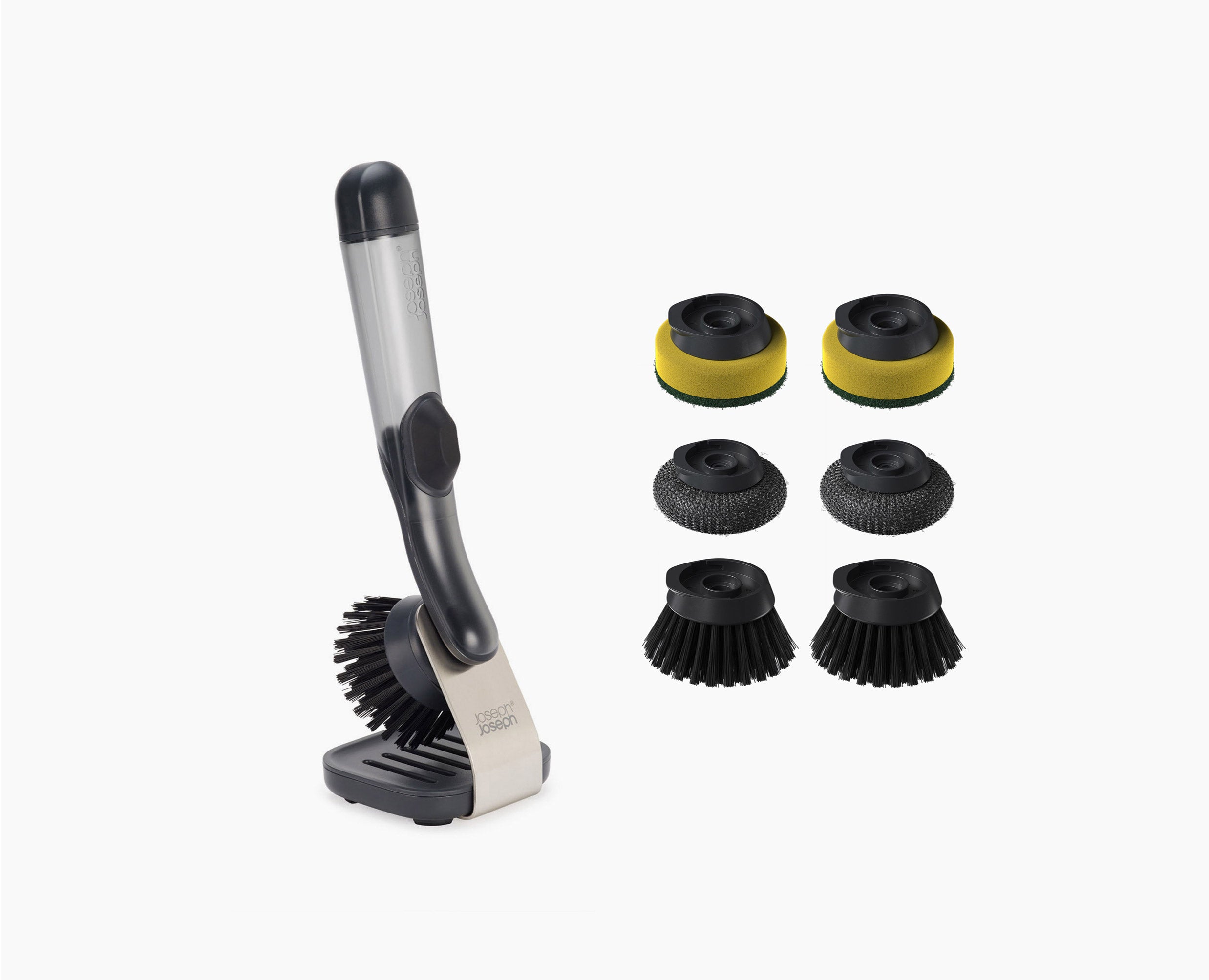 joseph-joseph-sinktech-soap-dispensing-washing-up-brush-with-steel-stand-extra-h image 1