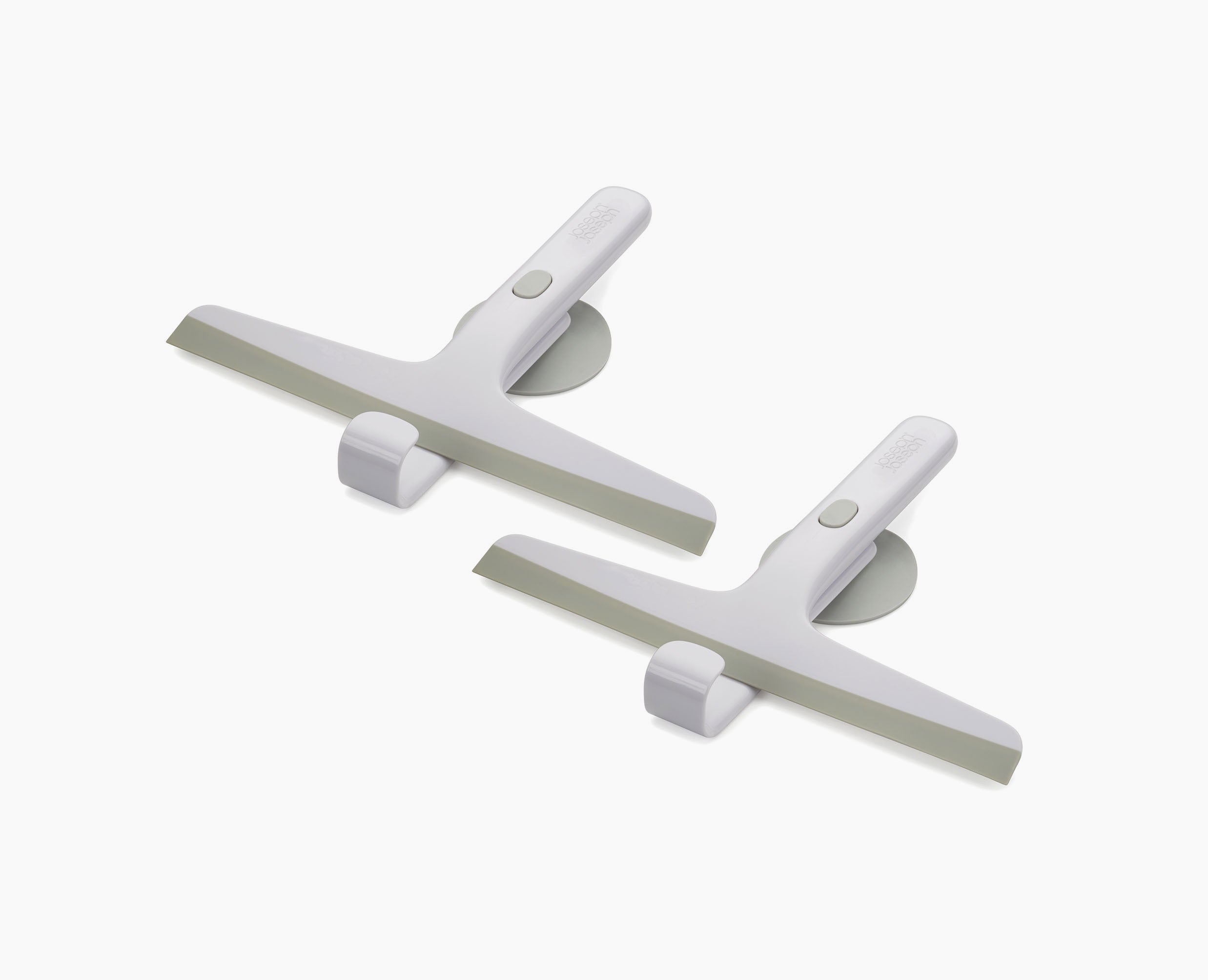joseph-joseph-easystore-pack-of-2-light-grey-shower-squeegees-with-storage-hook image 1