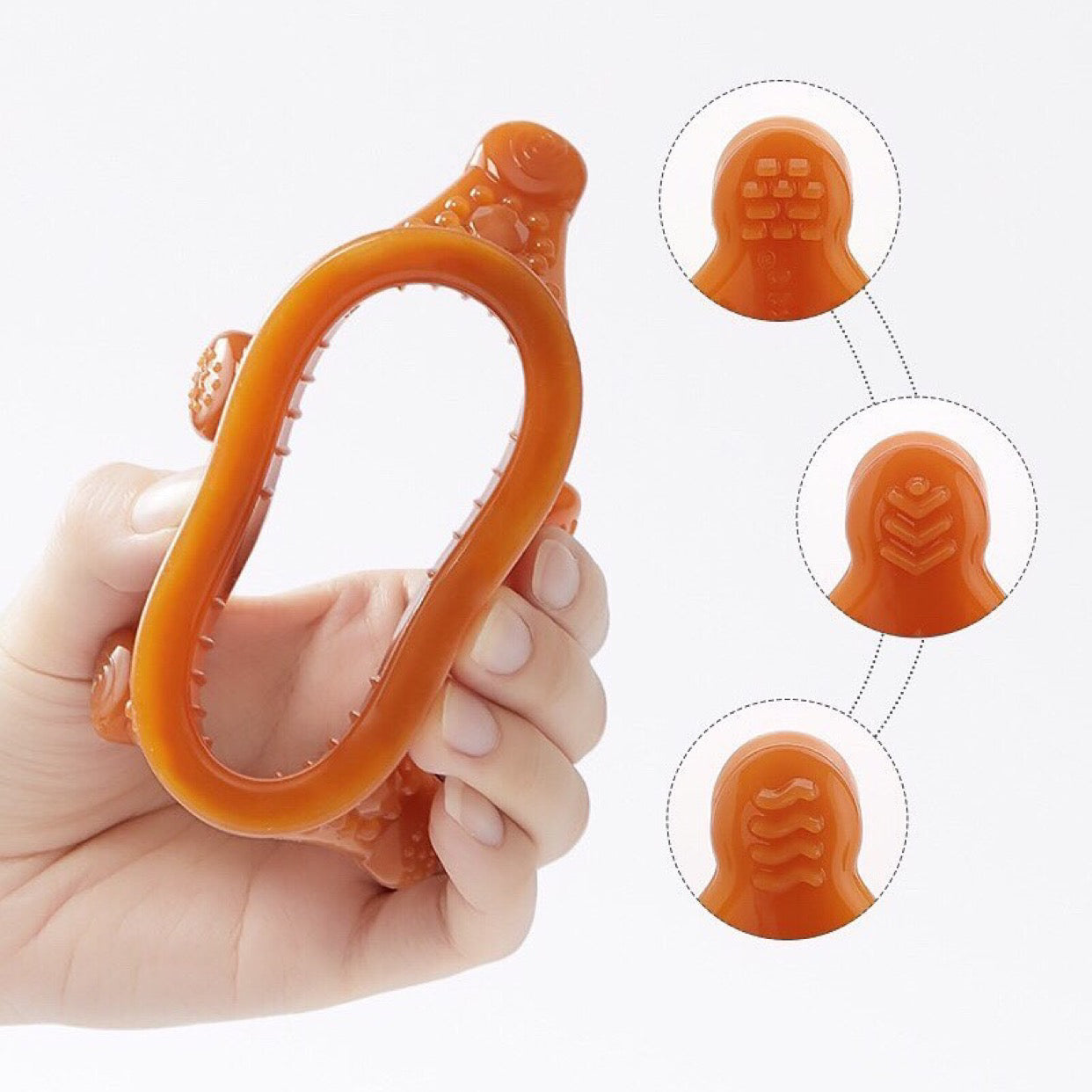 haakaa-silicone-crown-teether-amber-1-pack image 3
