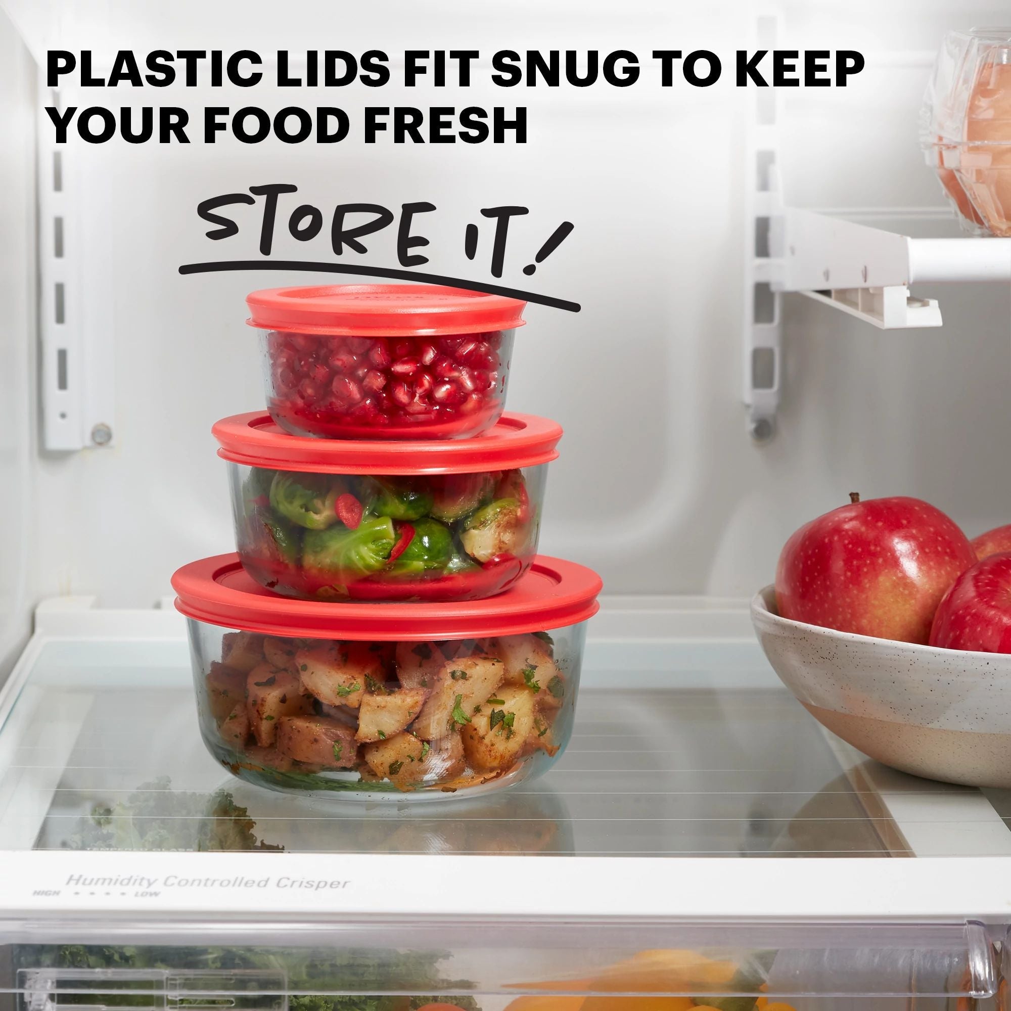pyrex-simply-store-6-piece-round-glass-food-storage-set-with-red-lids image 3