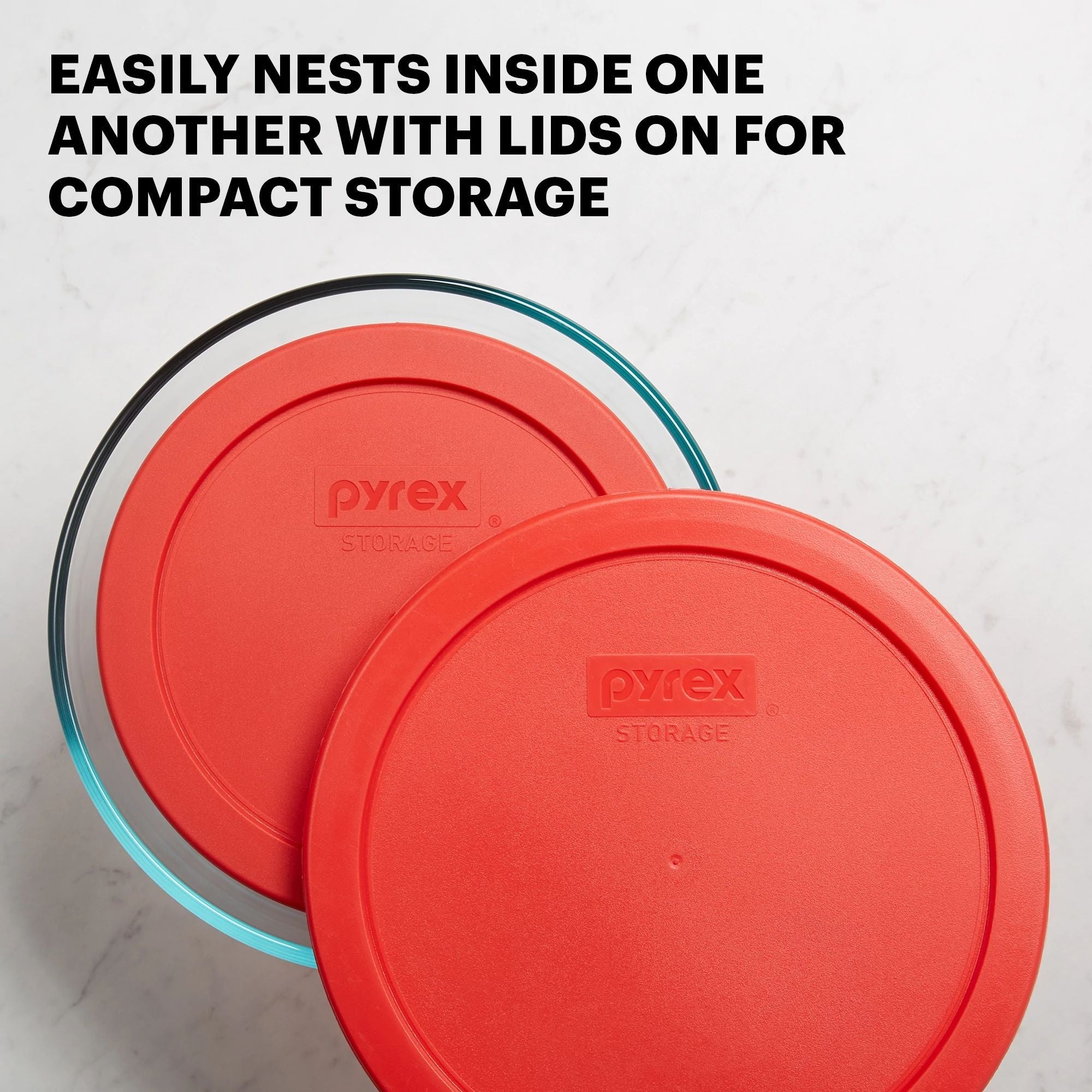 pyrex-simply-store-6-piece-round-glass-food-storage-set-with-red-lids image 5