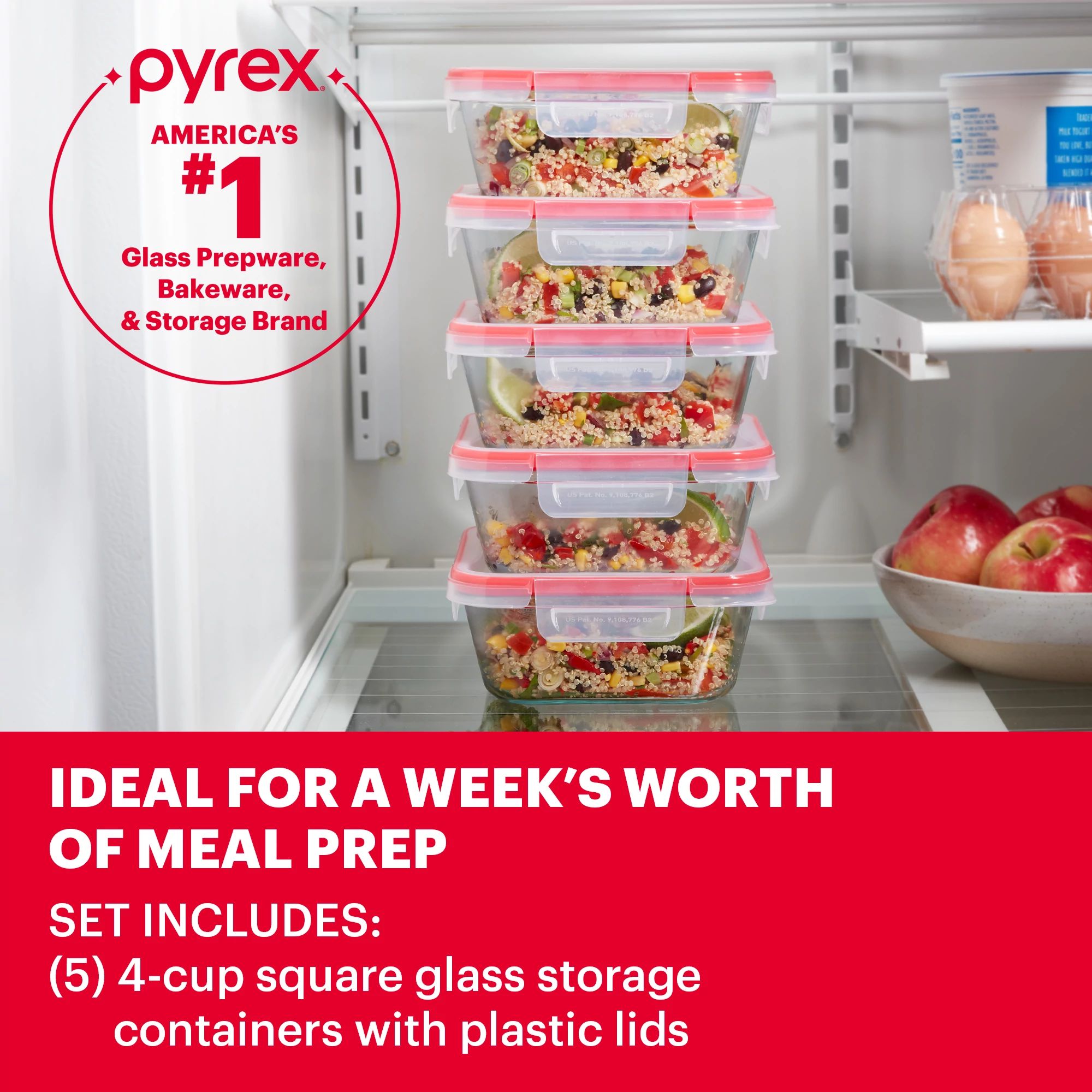 pyrex-freshlock-10-piece-meal-prep-glass-storage-set image 3