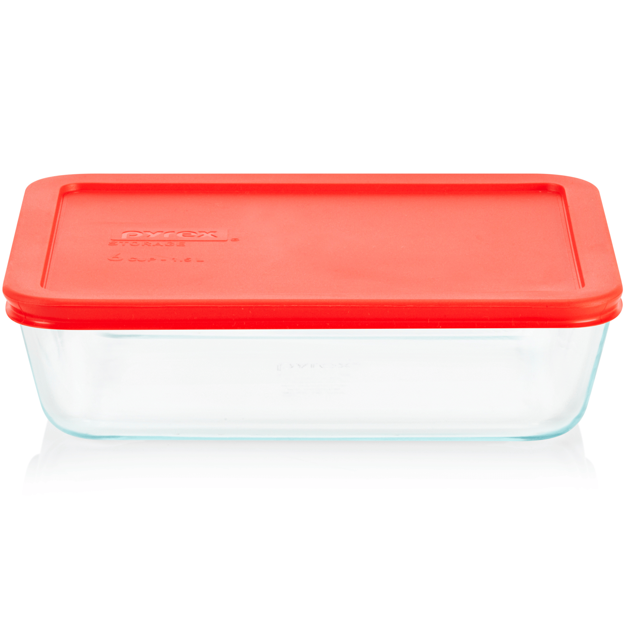 pyrex-simply-store-6-cup-rectangle-glass-food-storage-container-with-plastic-lid image 1