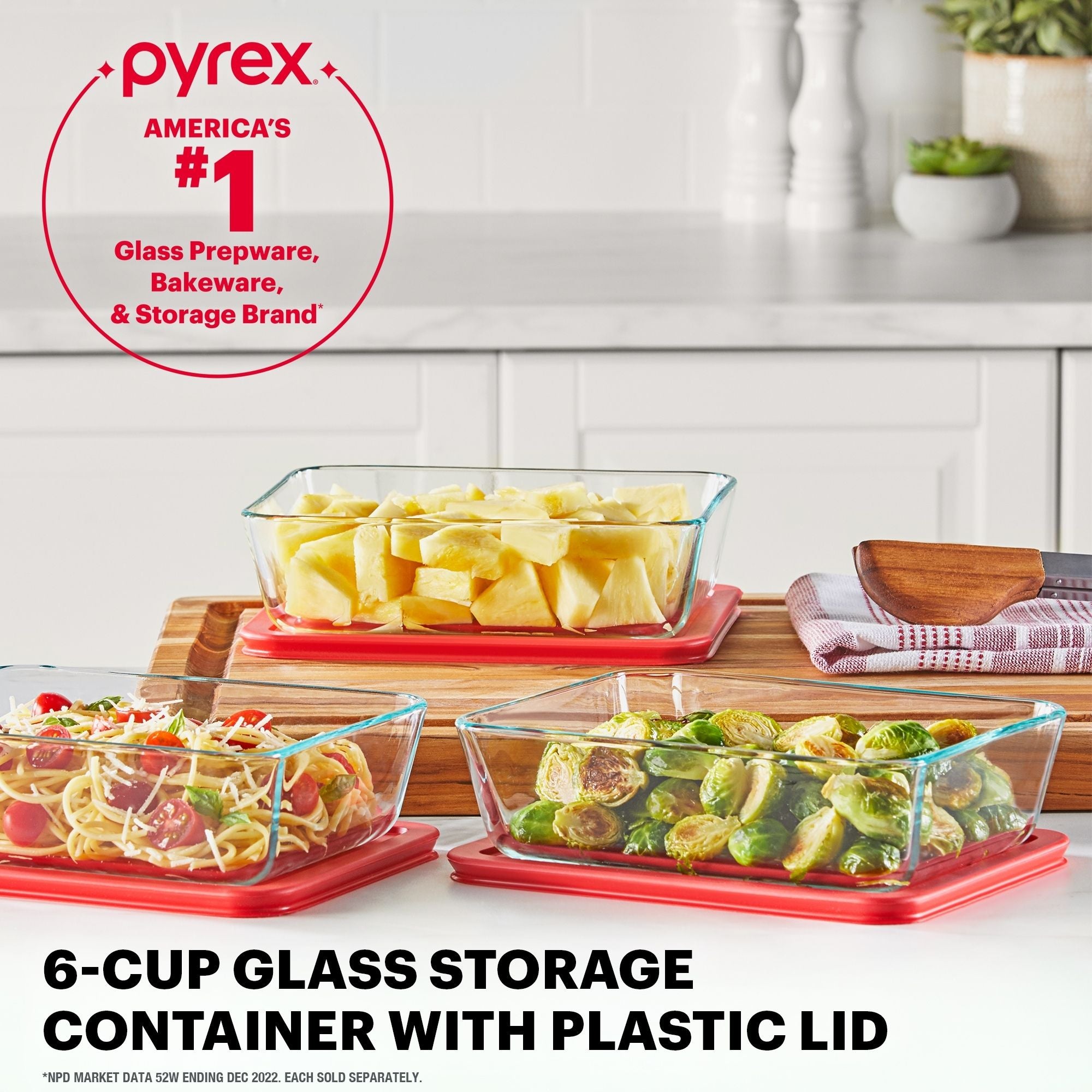 pyrex-simply-store-6-cup-rectangle-glass-food-storage-container-with-plastic-lid image 2