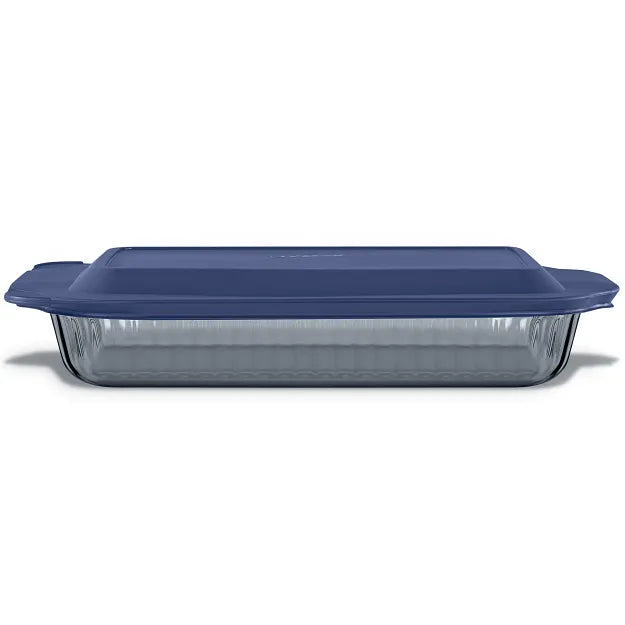 pyrex-colors-sculpted-tinted-9-x-13-baking-dish-with-plastic-lid-smoke image 1