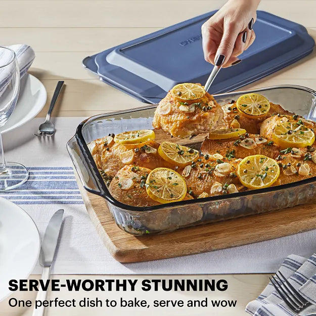 pyrex-colors-sculpted-tinted-4-piece-baking-set-with-plastic-lids-smoke image 2