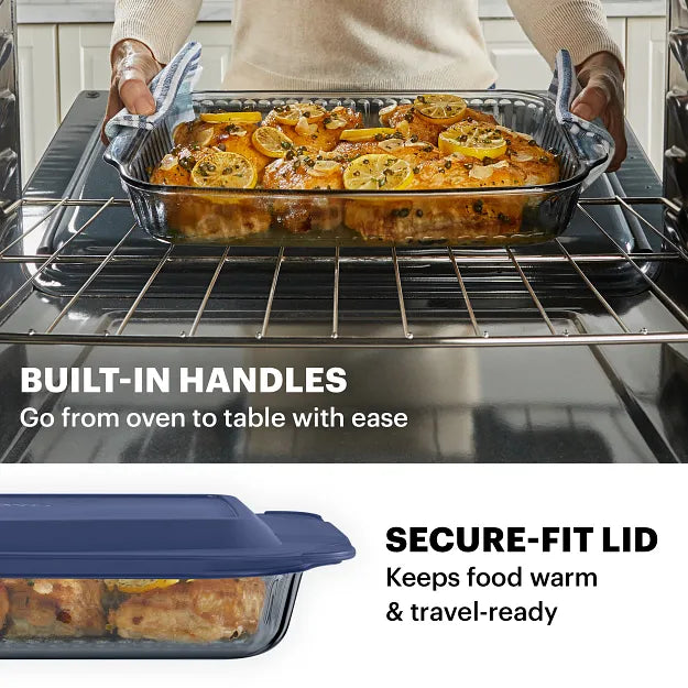 pyrex-colors-sculpted-tinted-4-piece-baking-set-with-plastic-lids-smoke image 4
