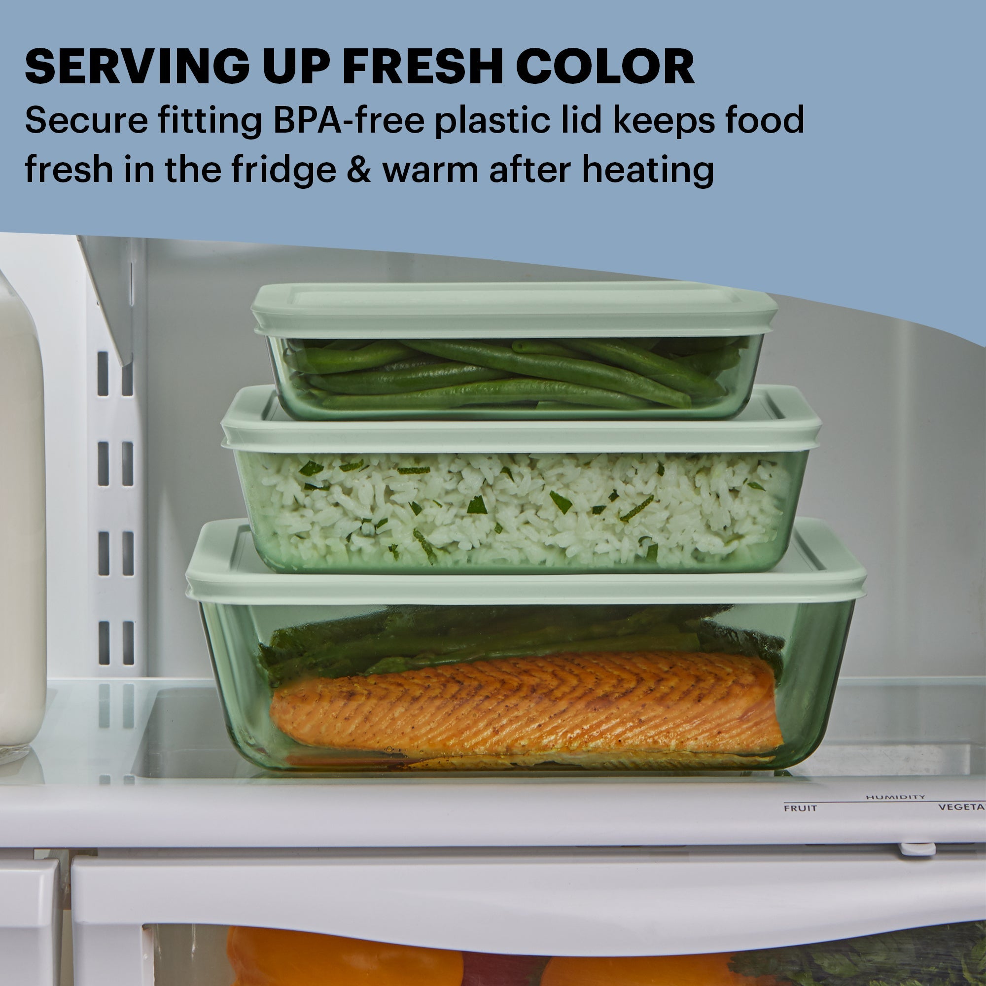 pyrex-simply-store-tinted-6-piece-rectangle-glass-storage-set-with-green-lids image 4