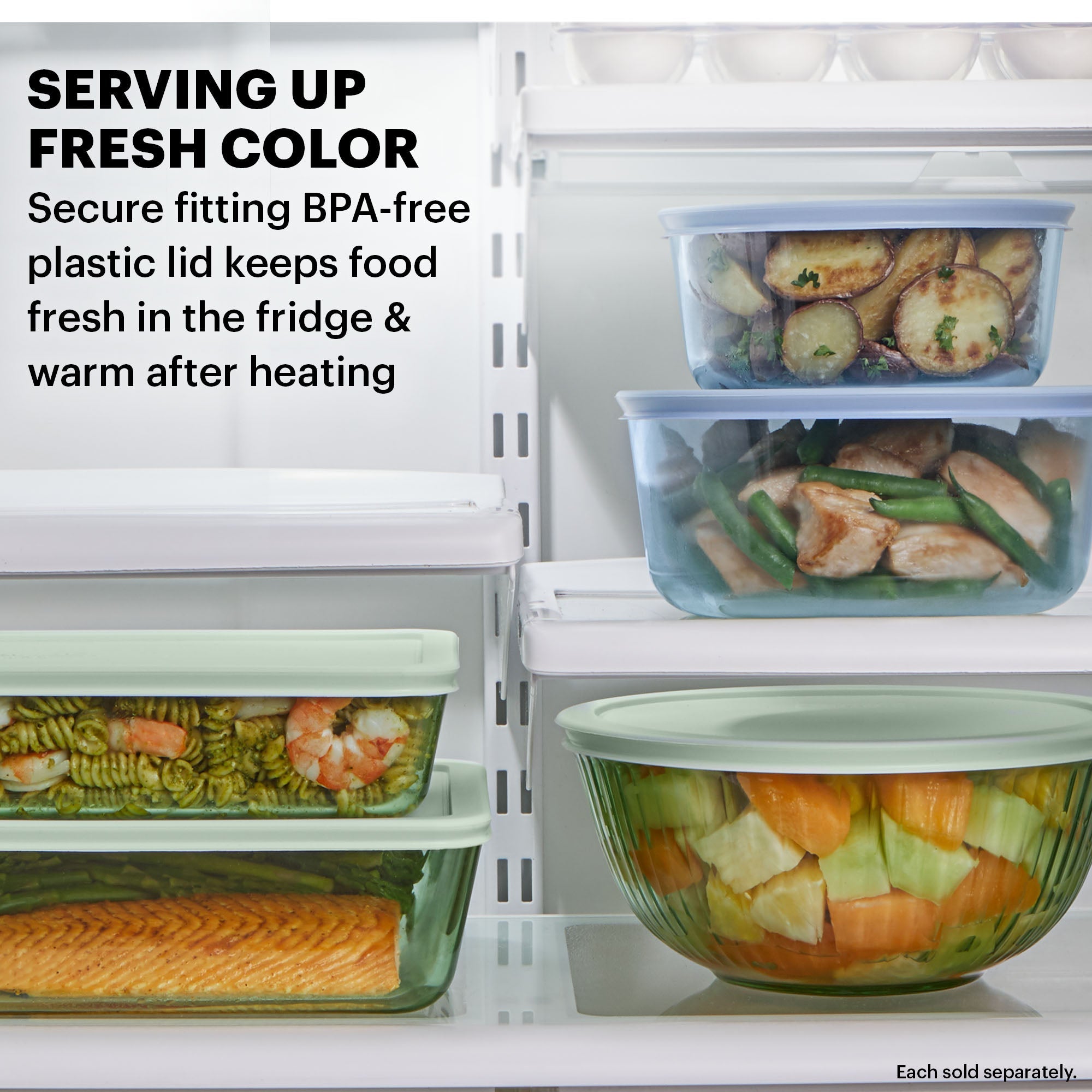 pyrex-simply-store-12-piece-tinted-glass-storage-set-with-plastic-lids-green-and image 3