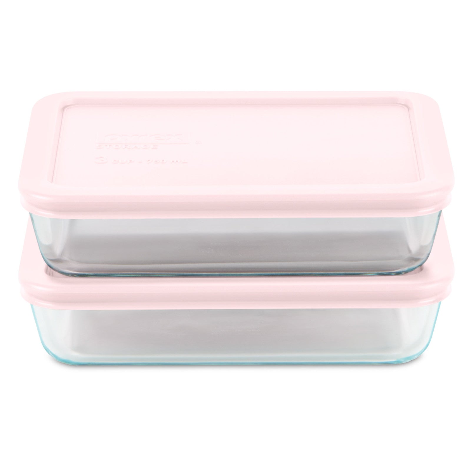 pyrex-simply-store-4-piece-3-cup-rectangle-glass-storage-set-with-pink-lids image 1